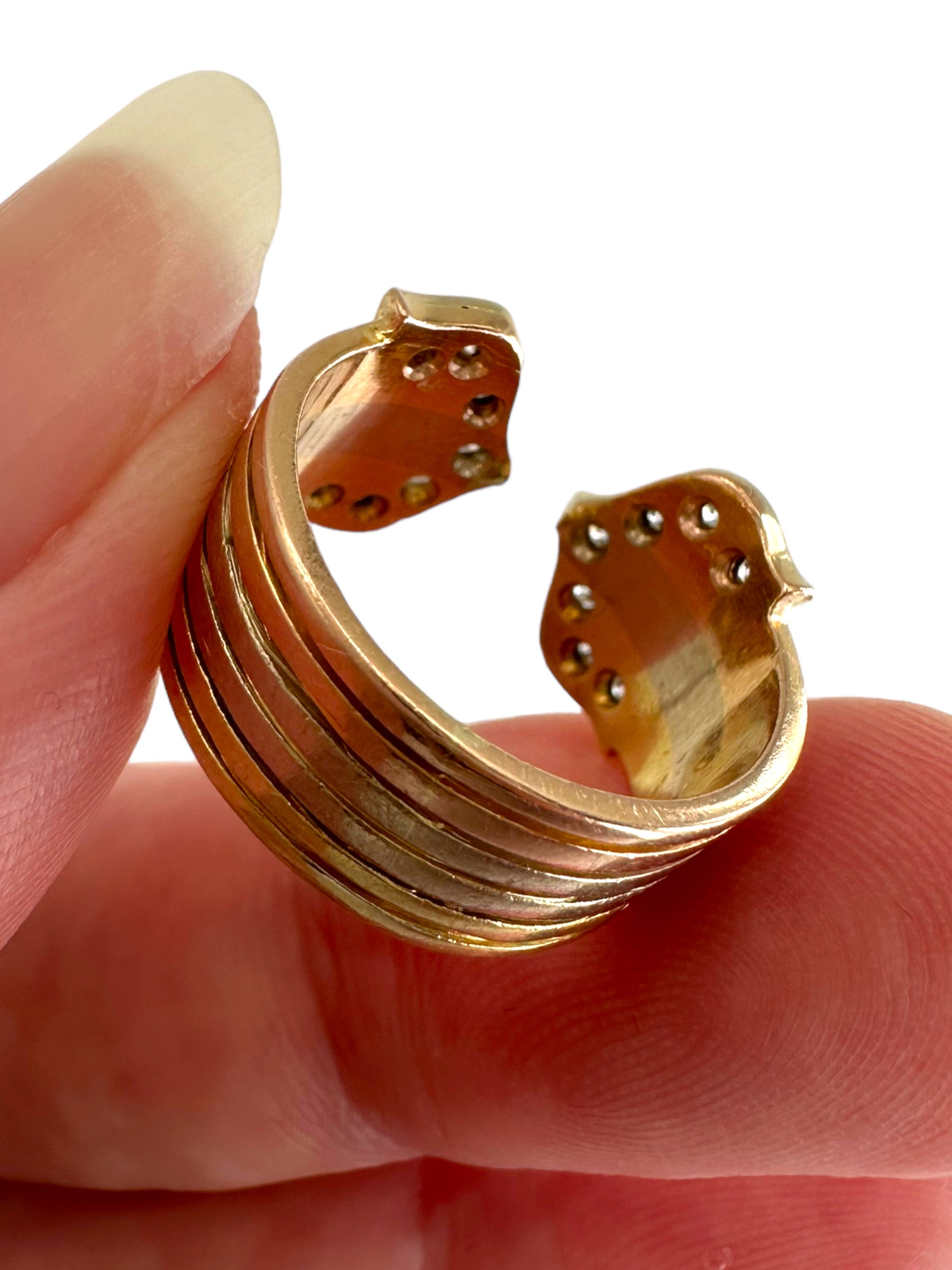14k Tri-tone Diamond Ring