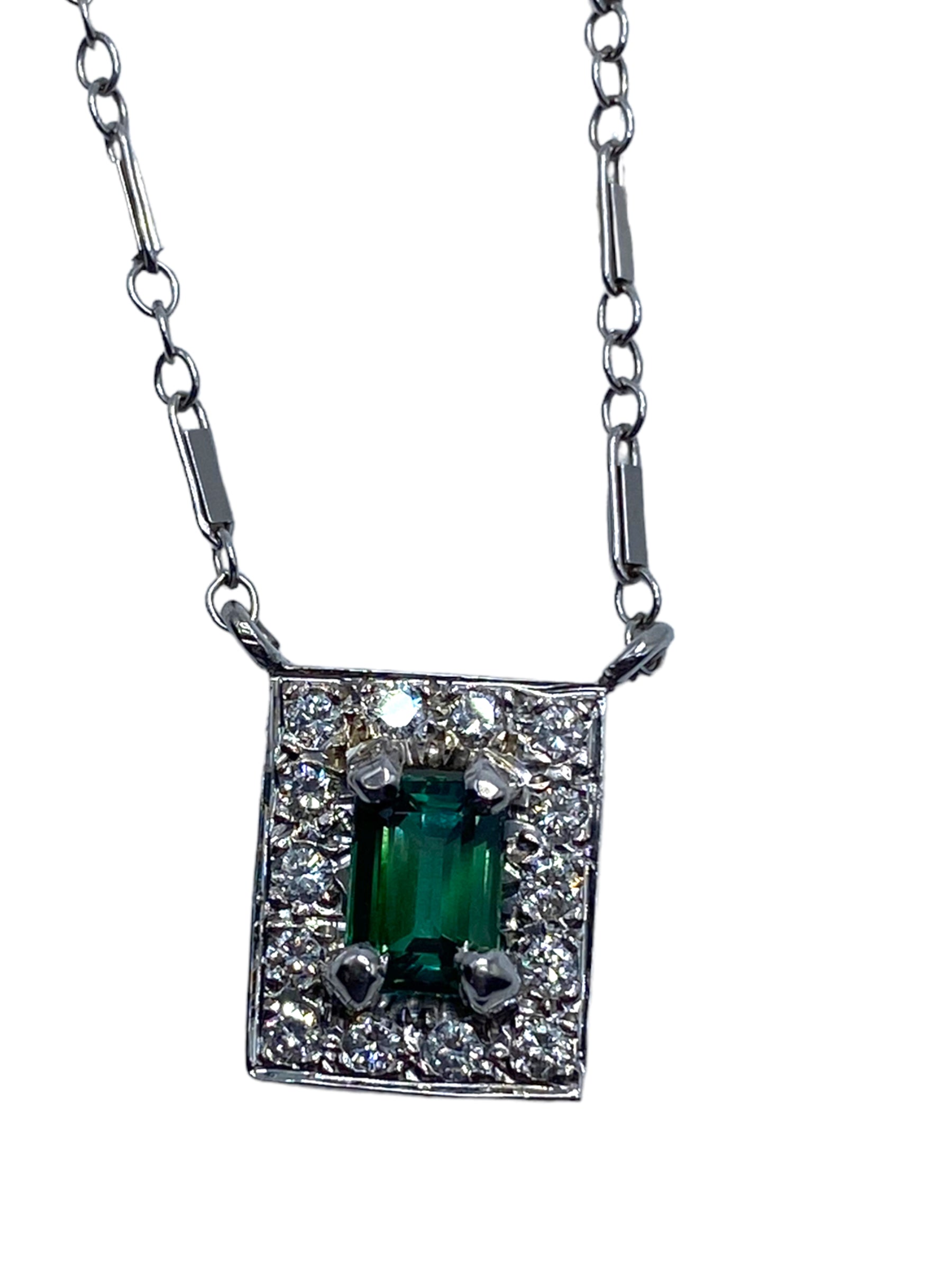 14k Tourmaline Diamond Necklace
