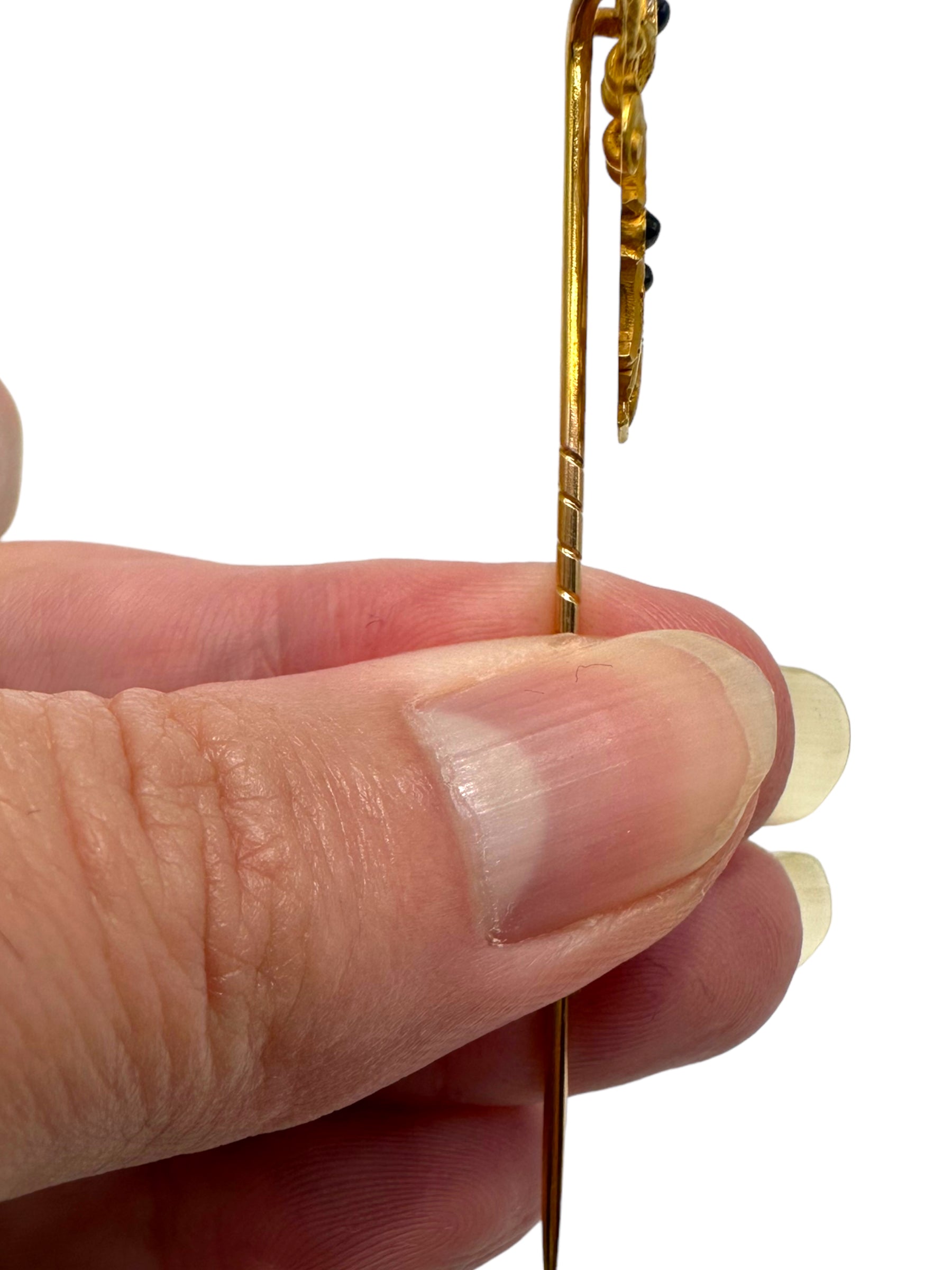 14k Sapphire Diamond German Stickpin
