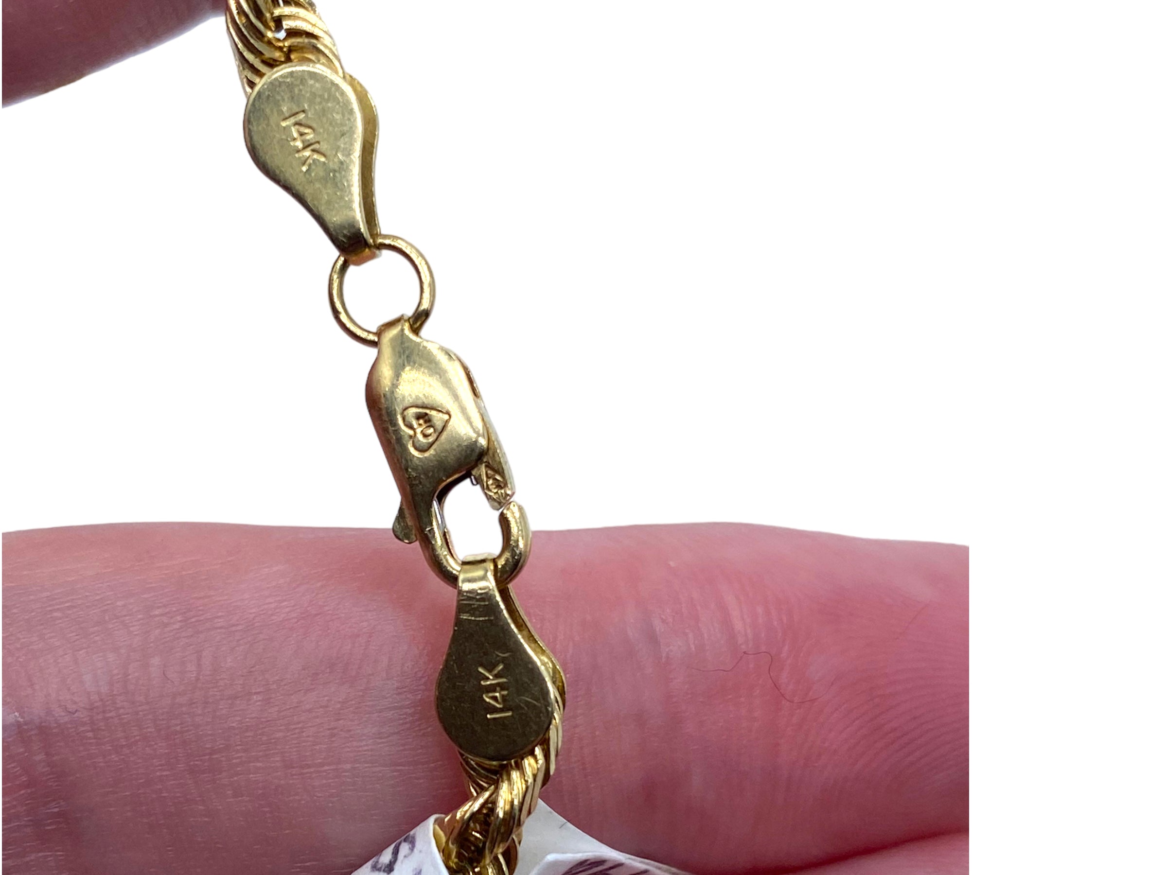 14k Solid Rope Chain Necklace