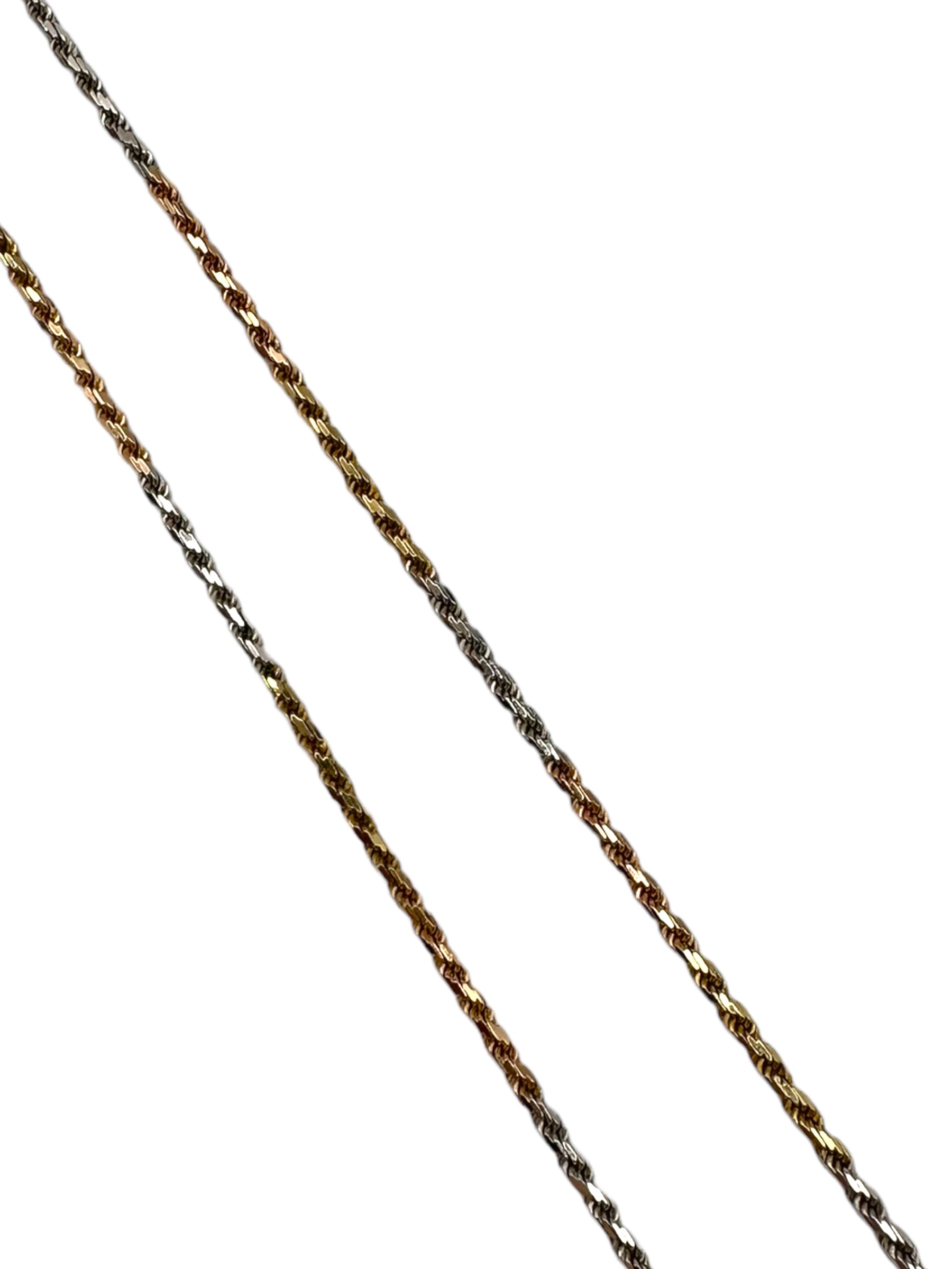 14k Tri-tone Rope Necklace