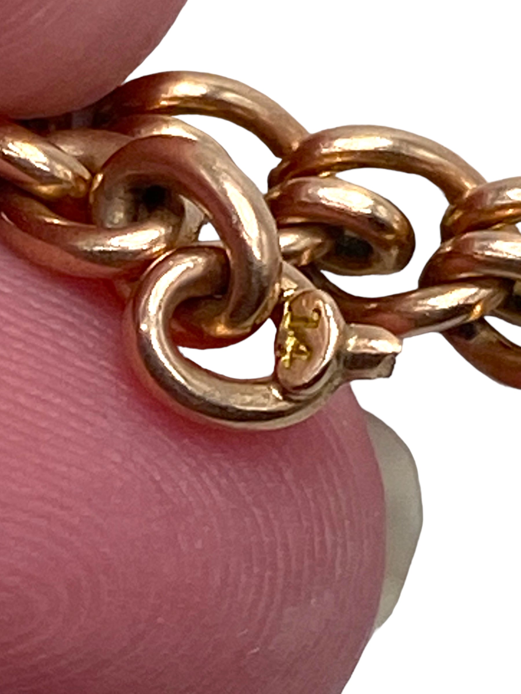 14k Rosy Gold Spring Link Watch Chain