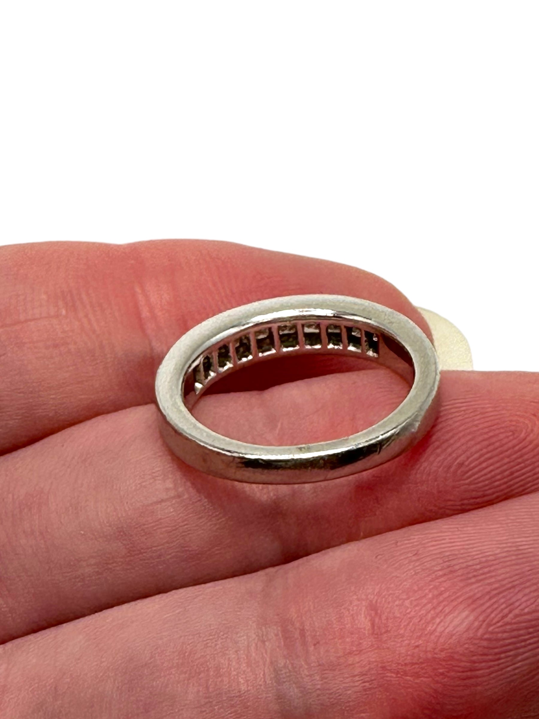 Platinum Princess Cut Diamond Stacker Ring