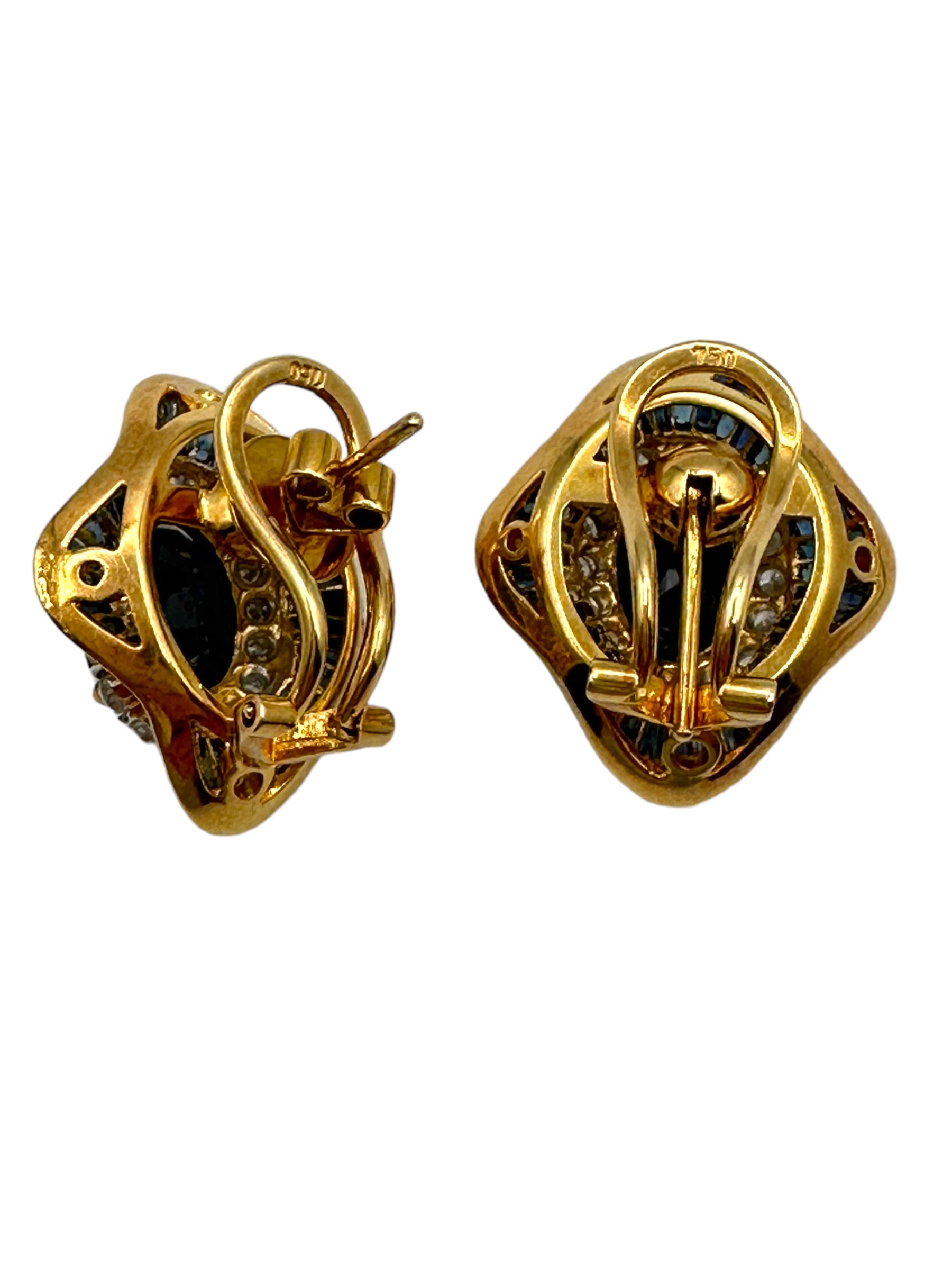 18k Sapphire Diamond Ballerina Earrings