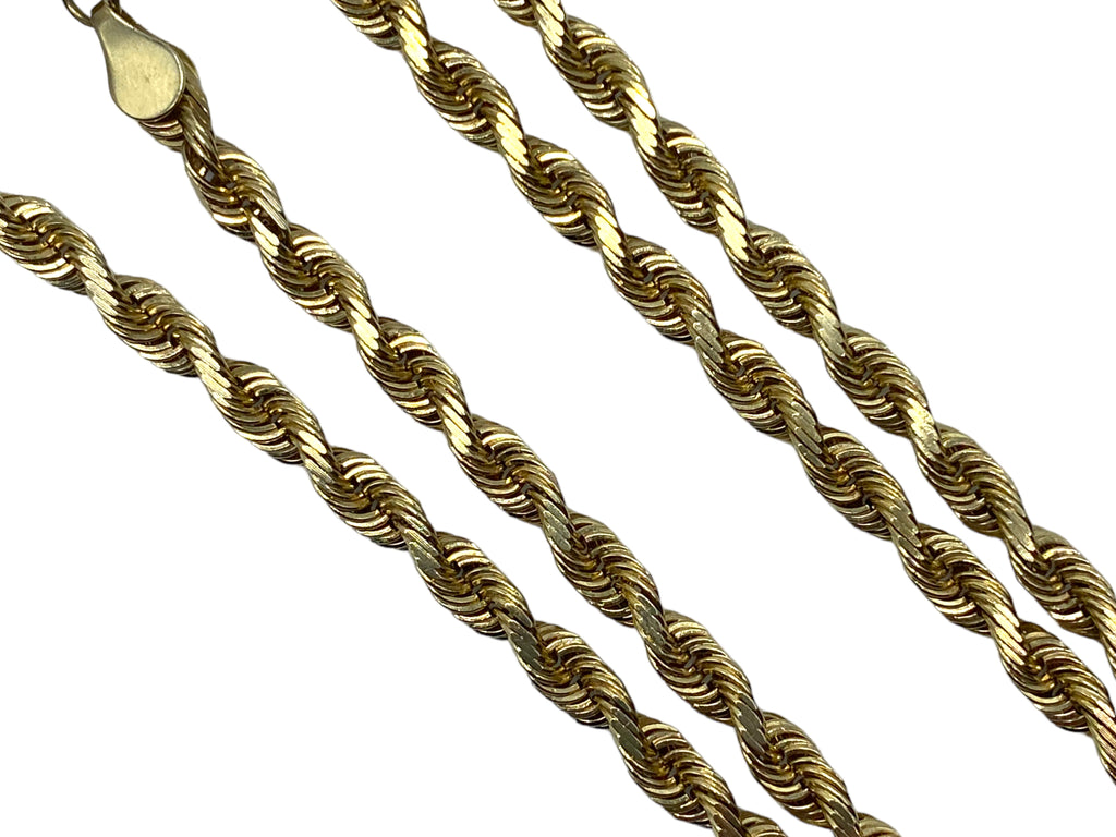 14k Solid Rope Chain Necklace