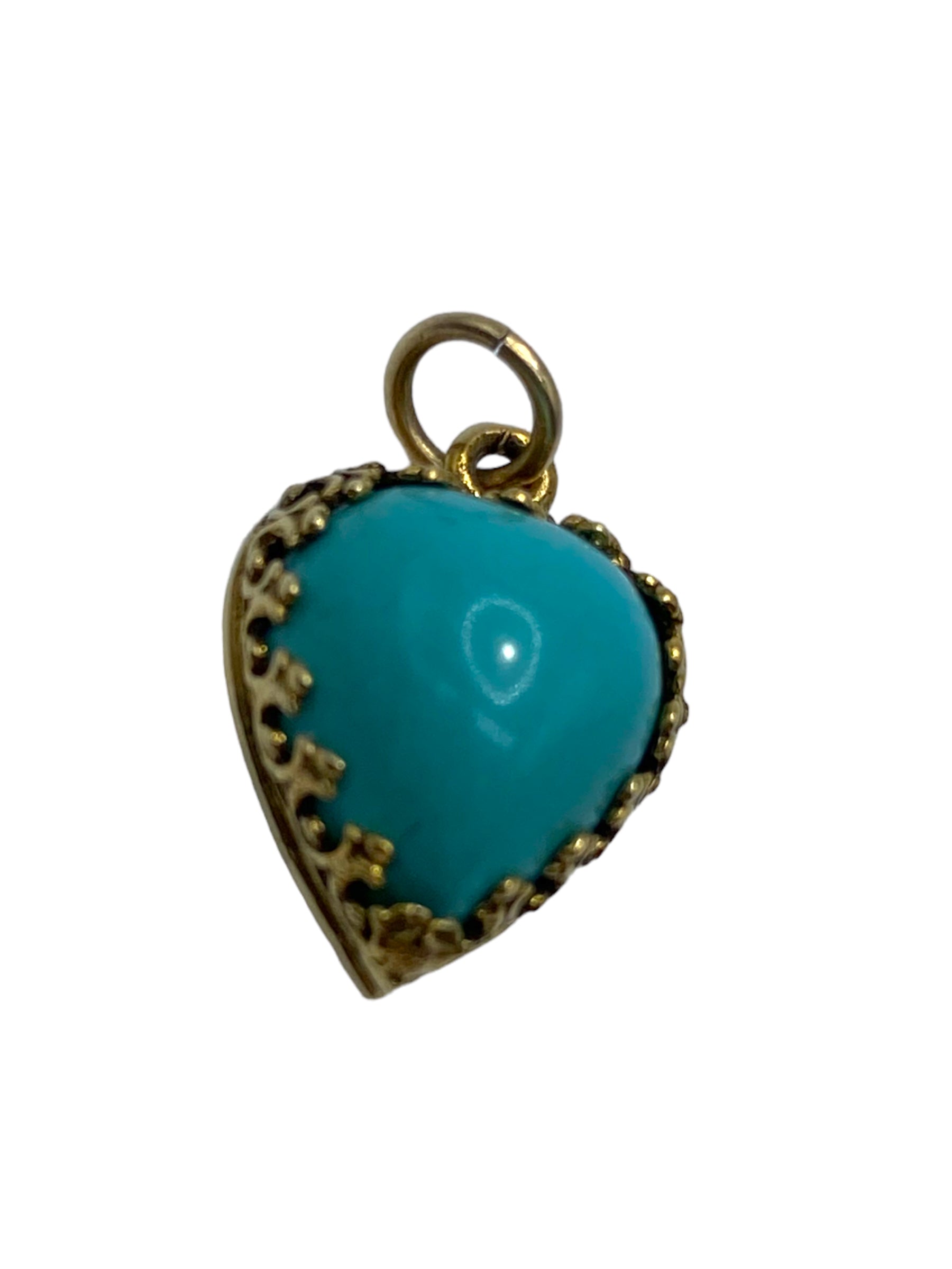 14k Turquoise Heart Pendant