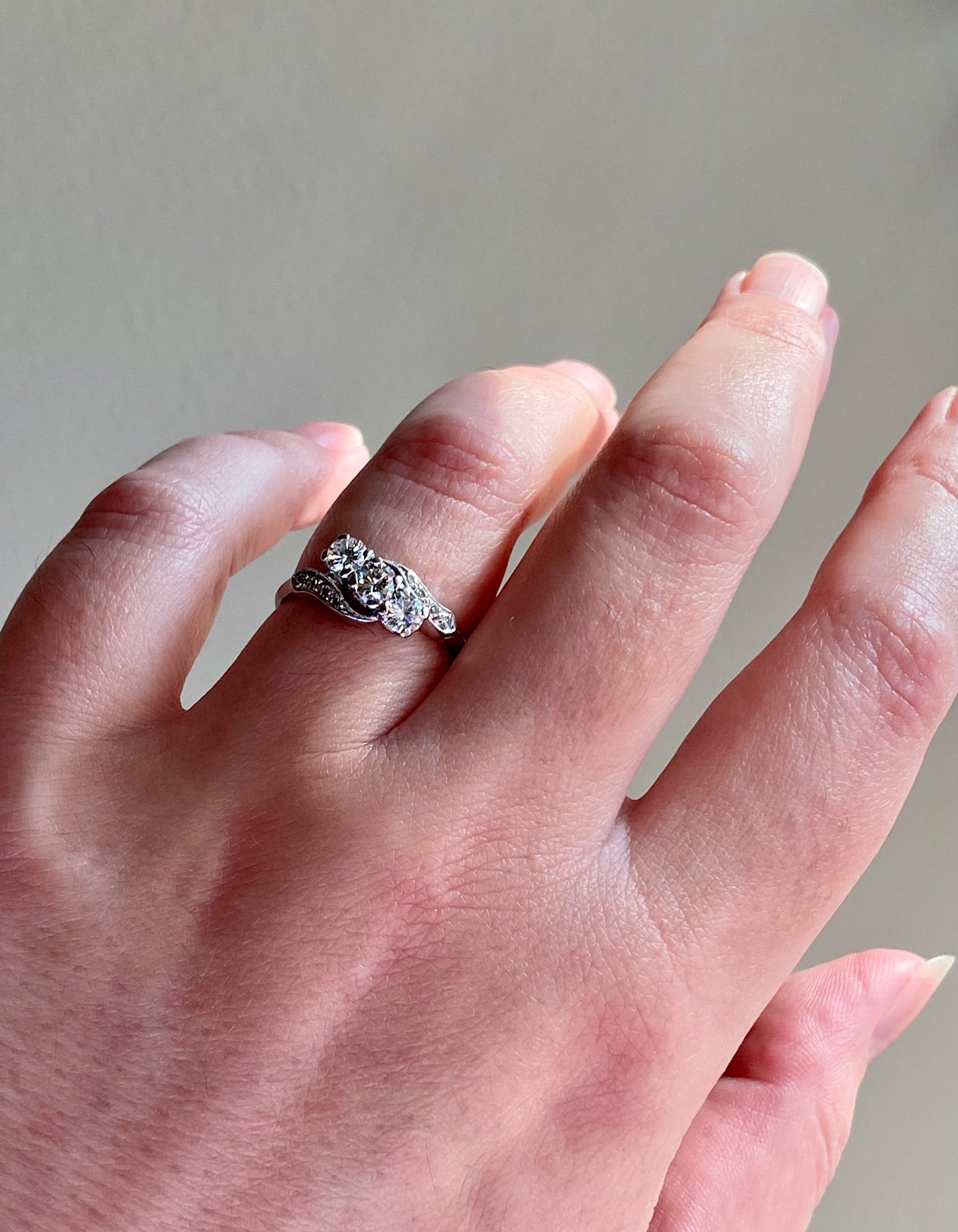 Platinum 3-Diamond Ring