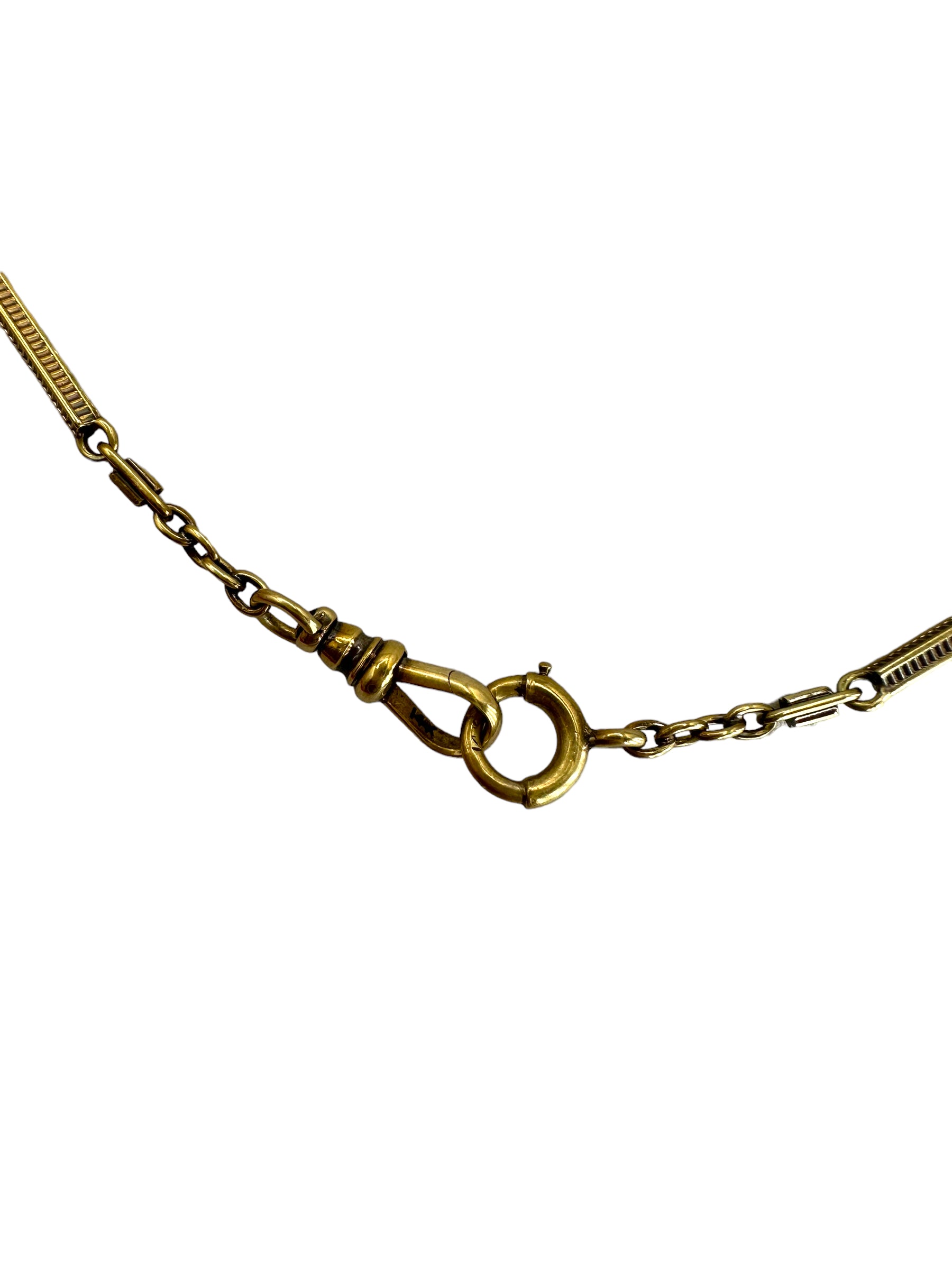 14k Bar Link Watch Chain
