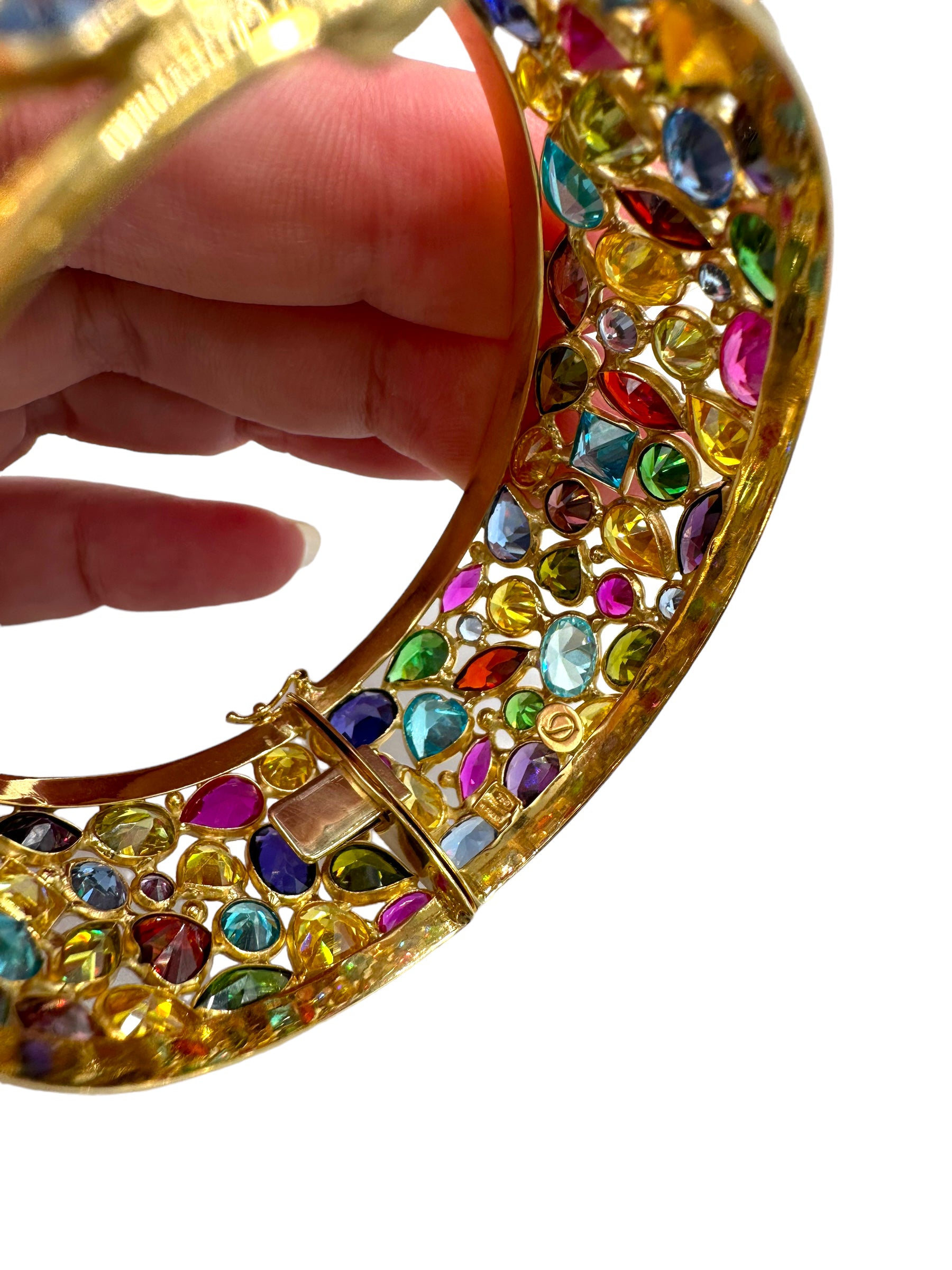 18k Multistone Bangle Bracelet