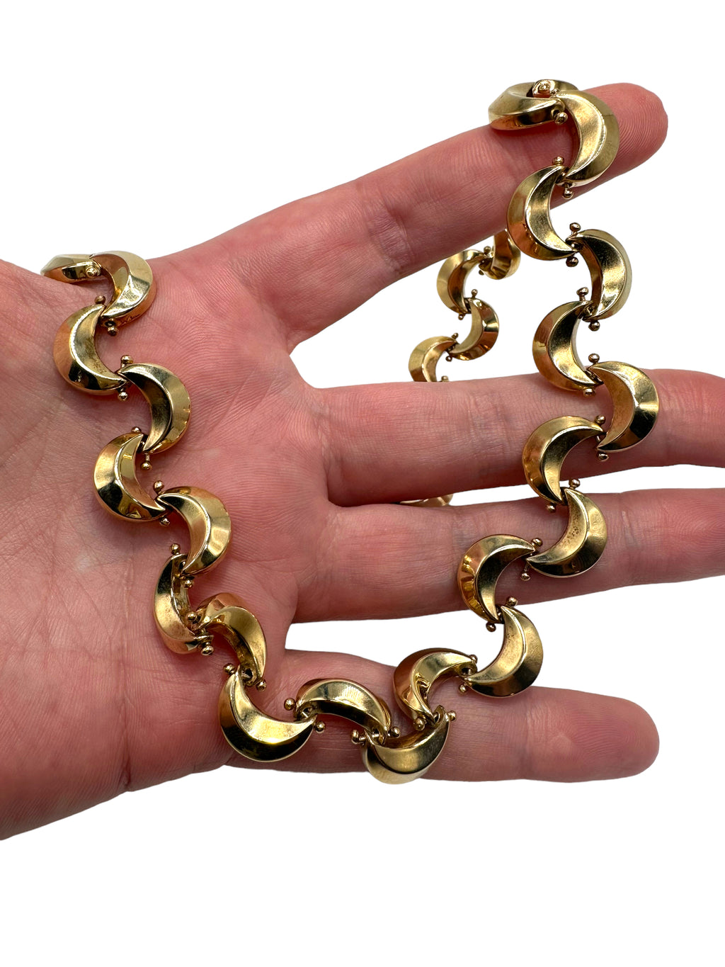 14k Crescent Link Necklace