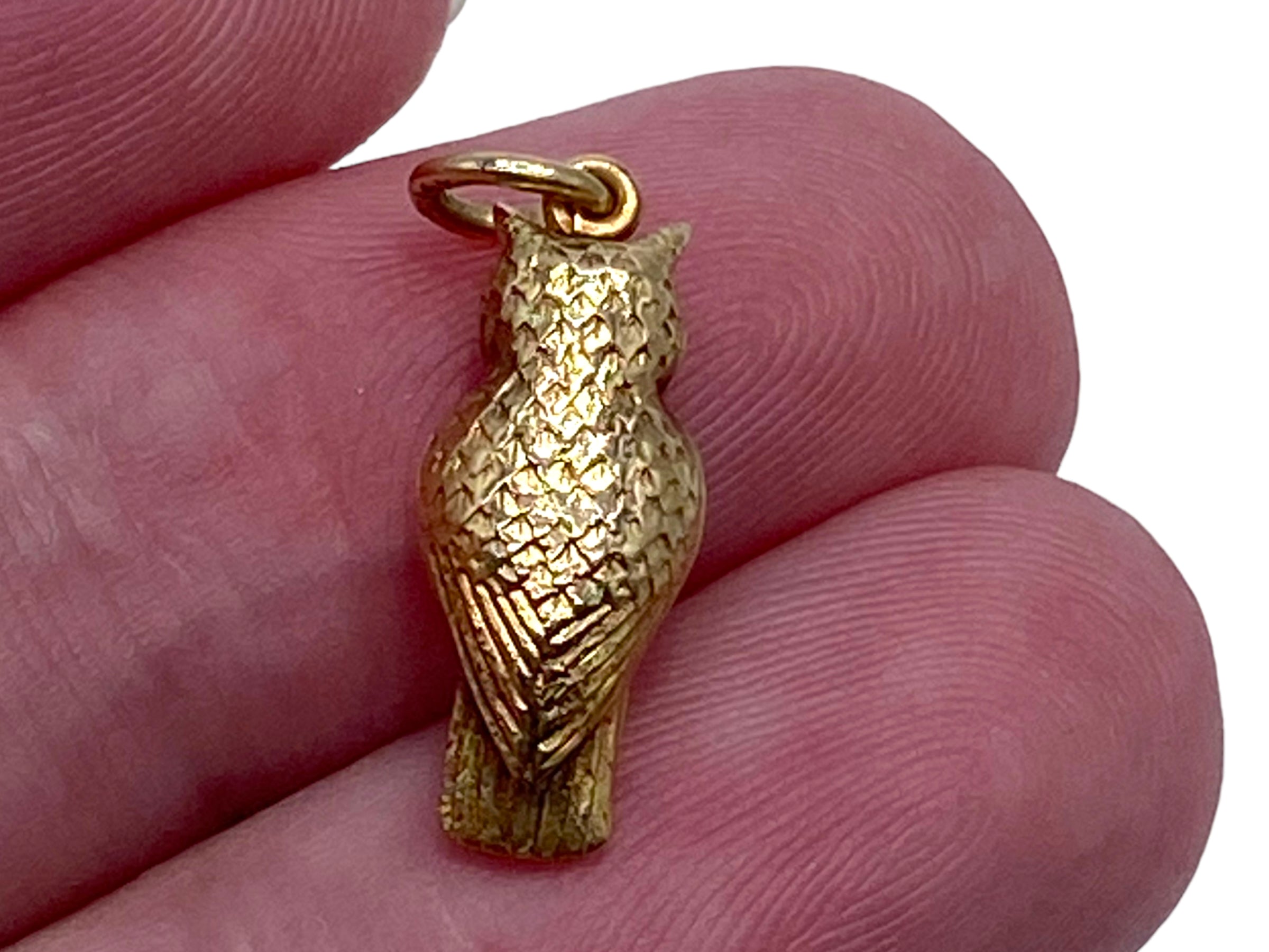 14k Owl Charm