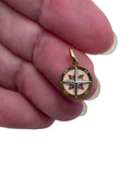 14k Pink Enamel Compass Charm