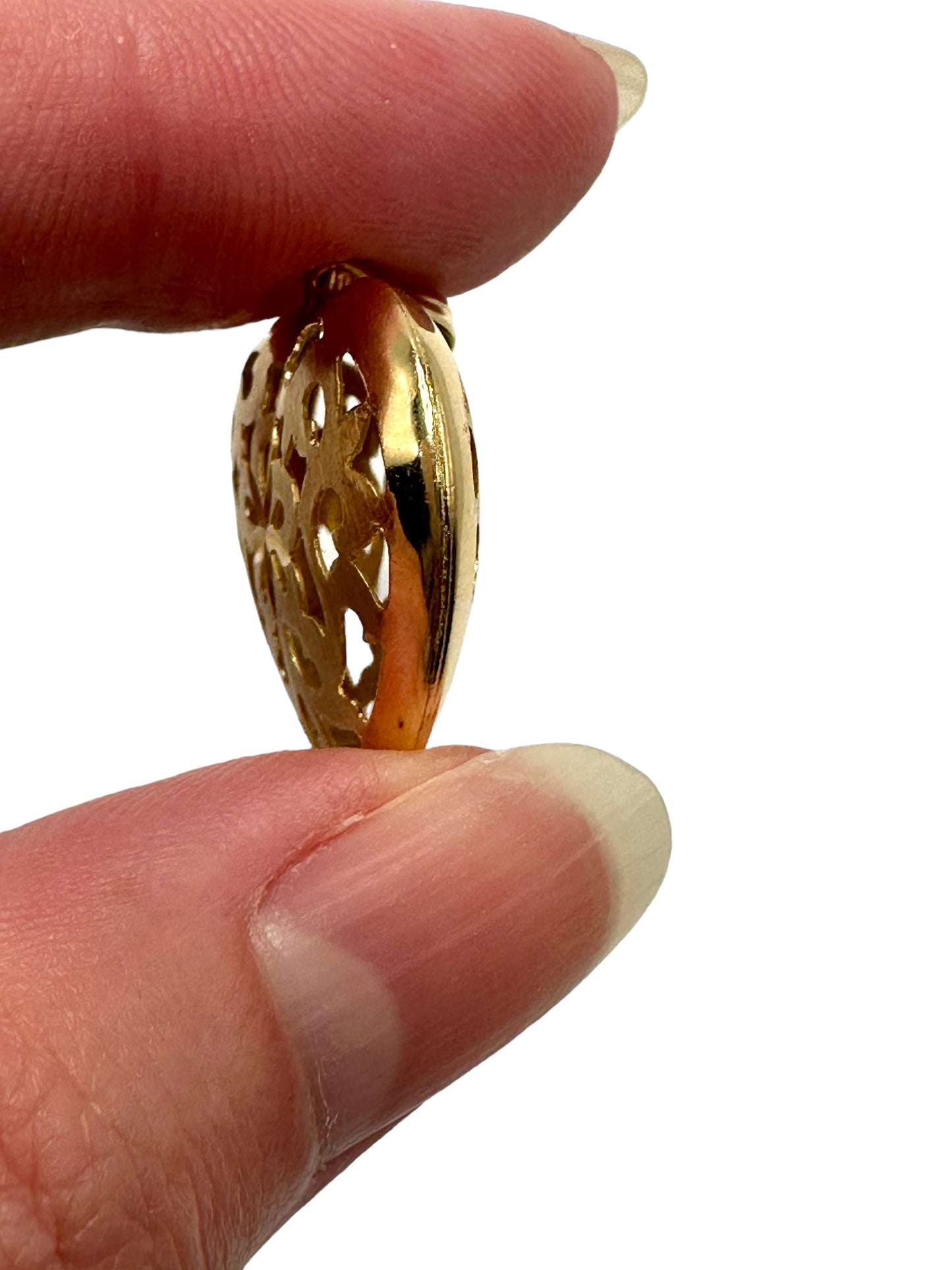 14k Pierced Puffy Heart Pendant