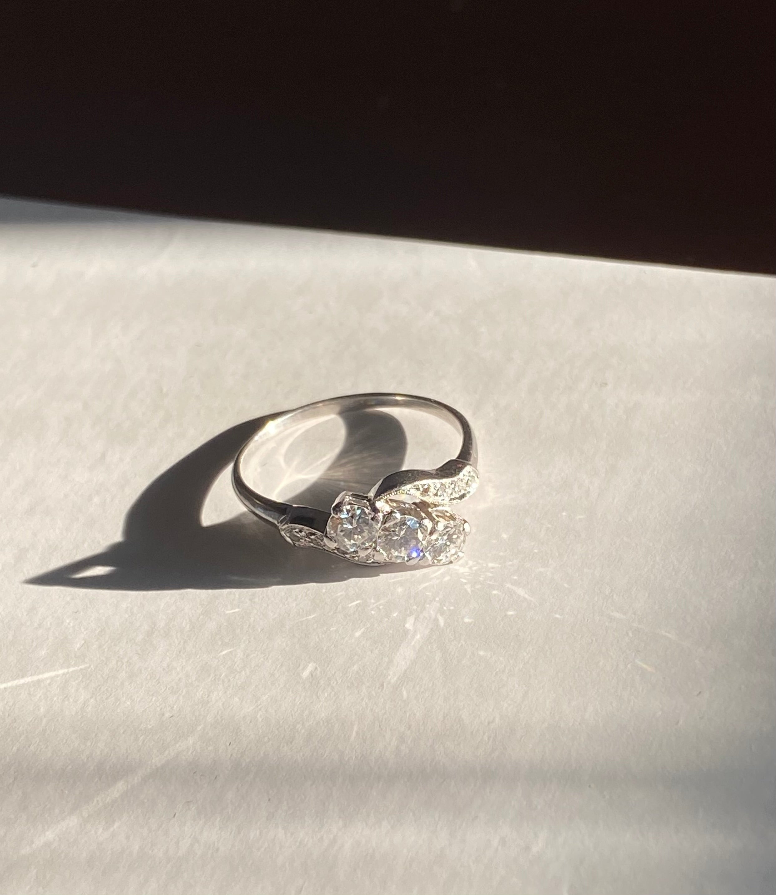 Platinum 3-Diamond Ring