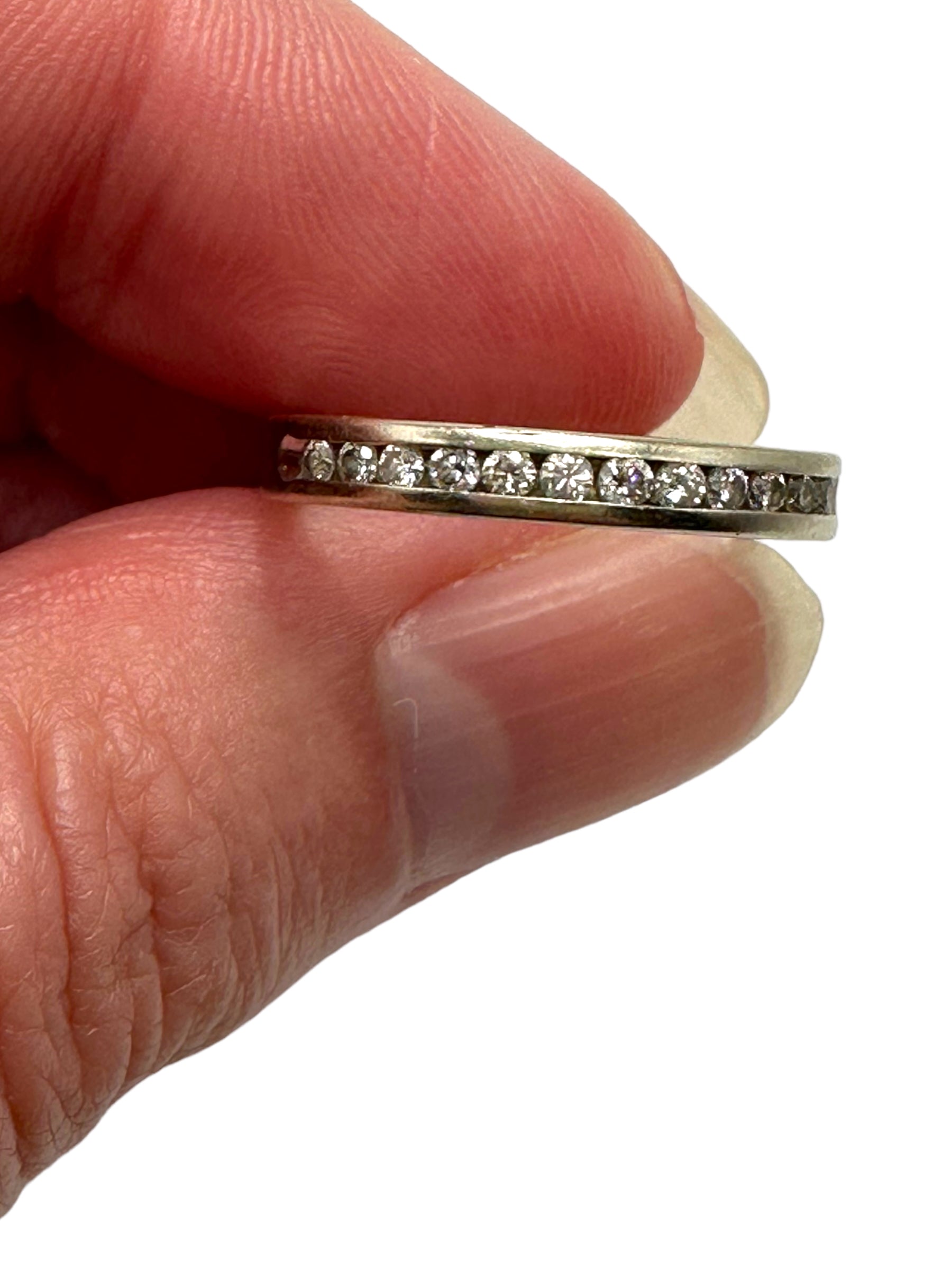14k White Gold Diamond Stacker Band Ring