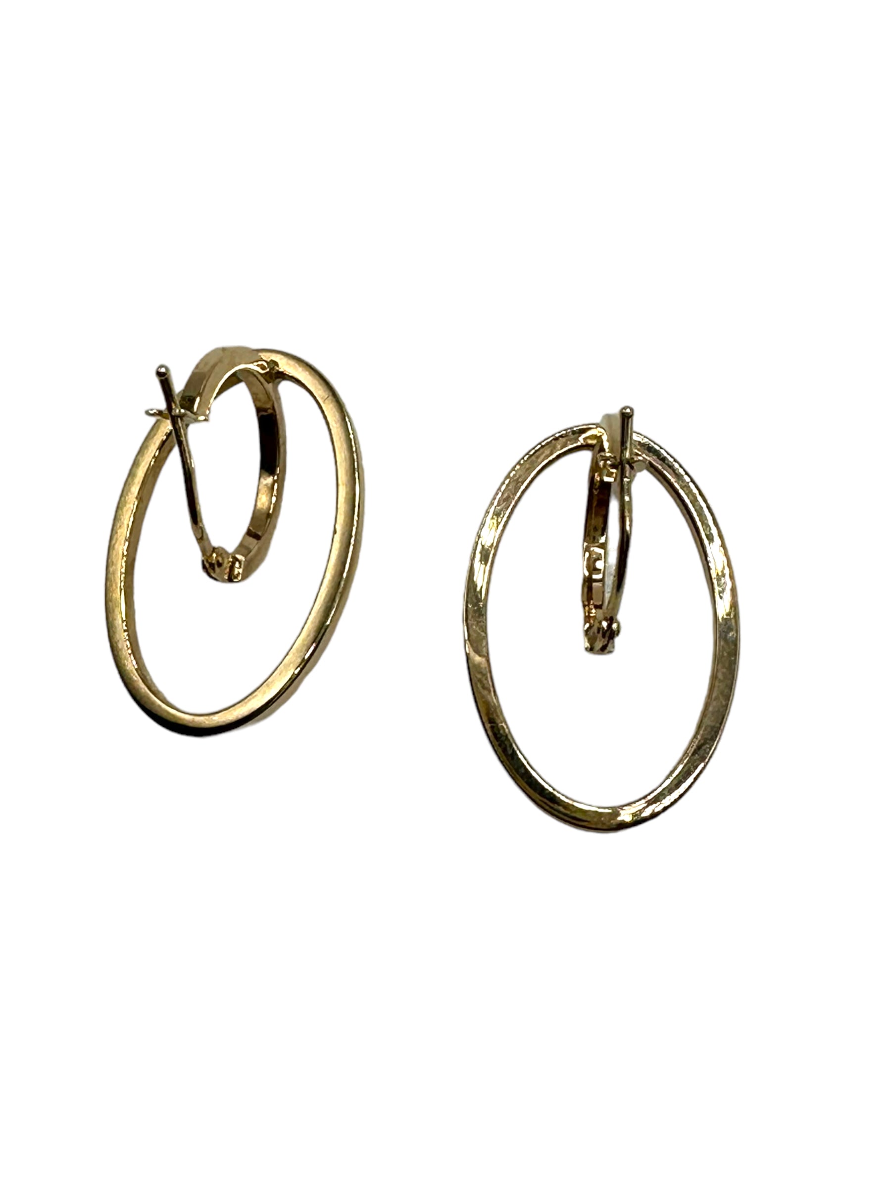 14k Saturn Hoop Earrings by Milor