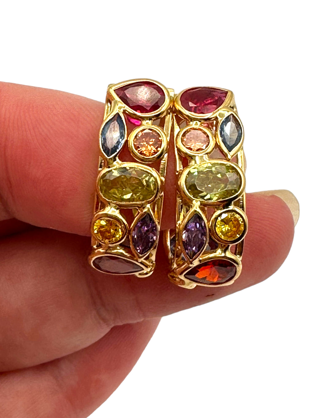 18k Multi-stone Earrings
