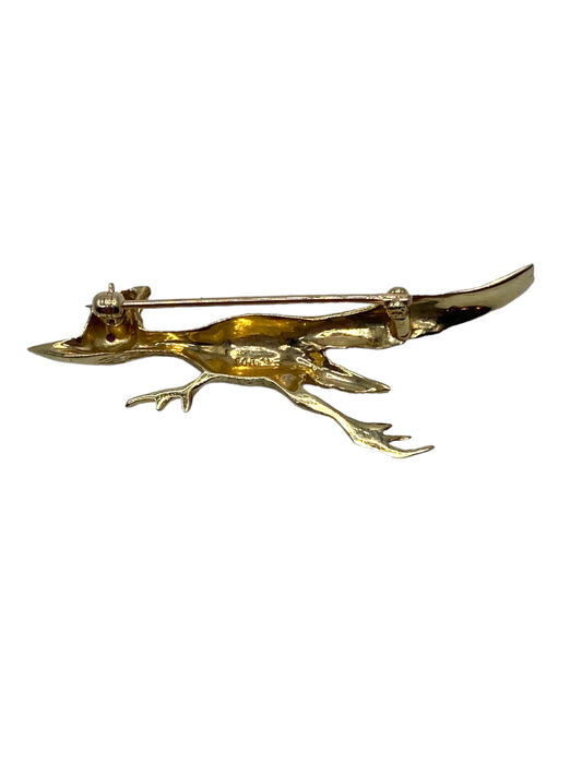 14k Roadrunner Ruby Brooch
