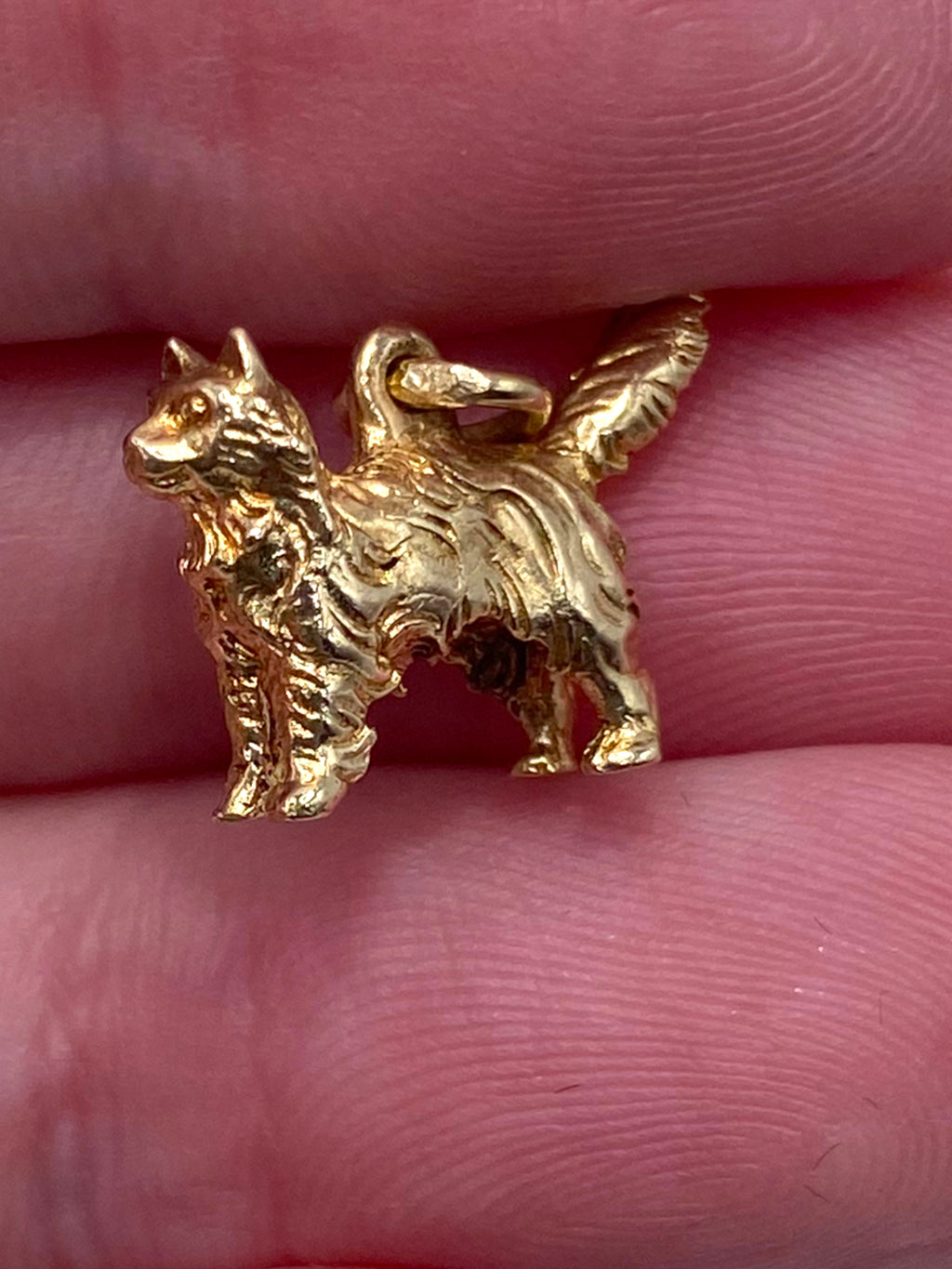 14k Yellow Gold Kitty Charm