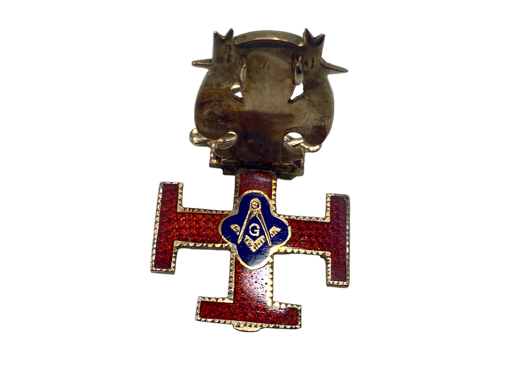 14k Masonic Enamel Eagle Charm