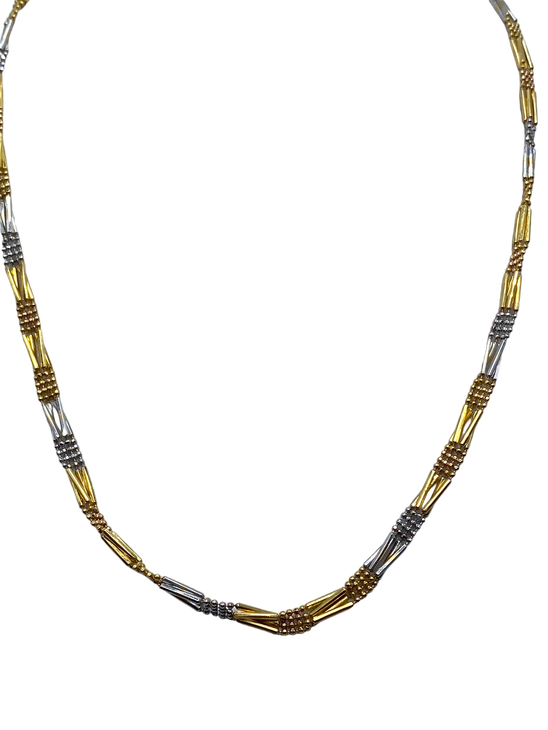 18k Dot and Dash Two-tone Necklace