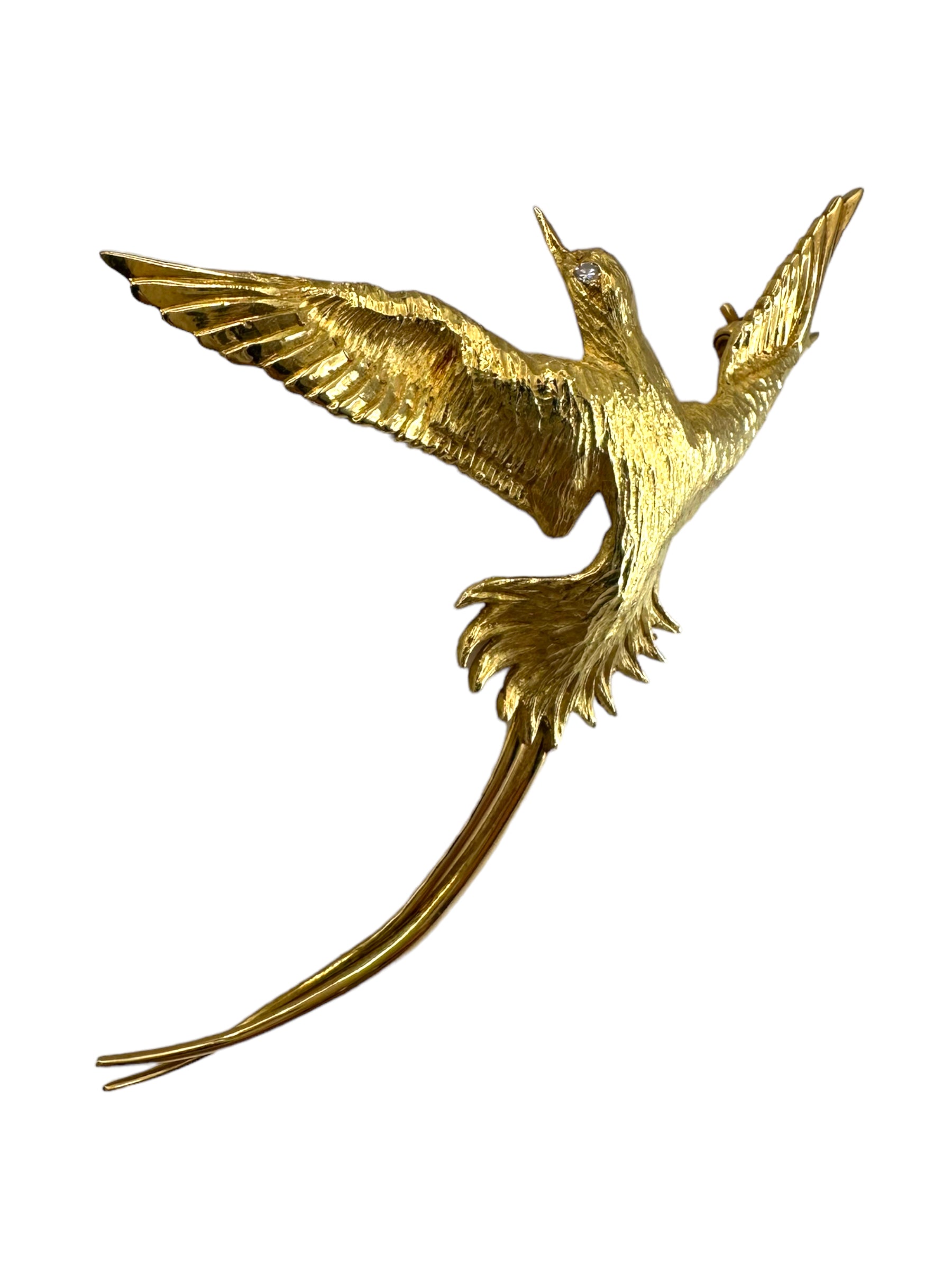 18k Diamond Bird Brooch