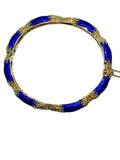14k Blue Enamel Bangle Bracelet