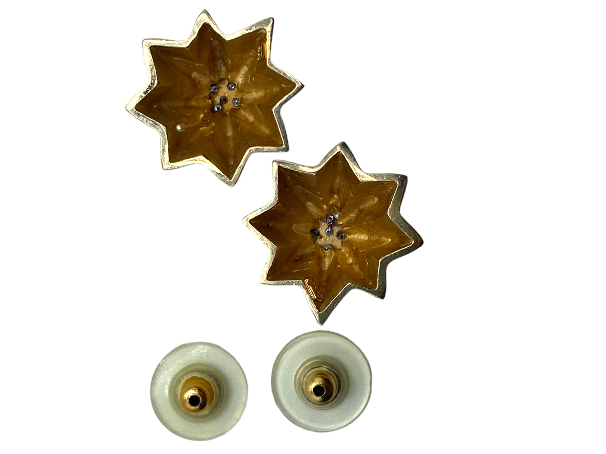14k Star Diamond Earrings