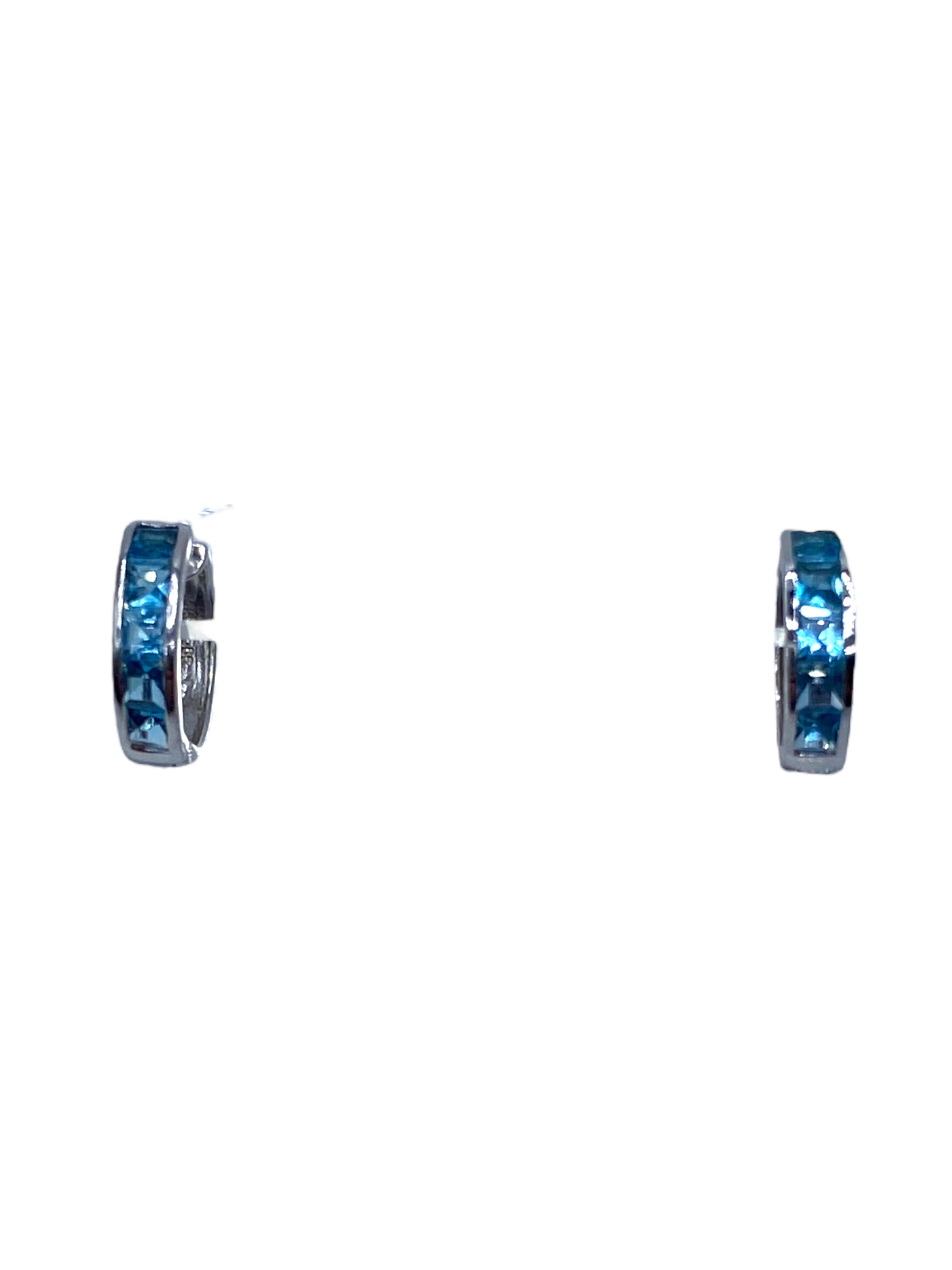 14k Topaz Huggie Earrings