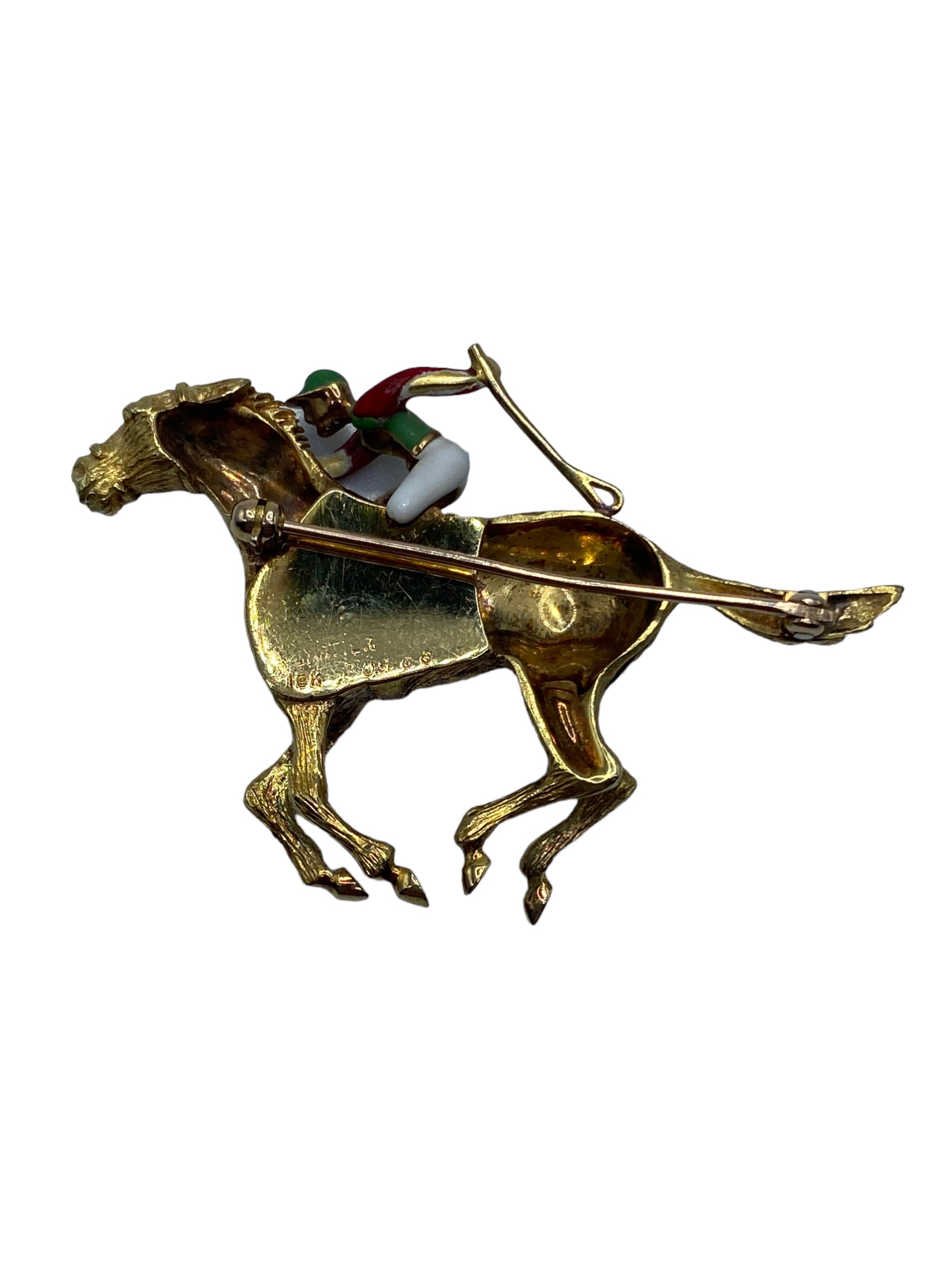 18k Cartier Jockey Racehorse Brooch