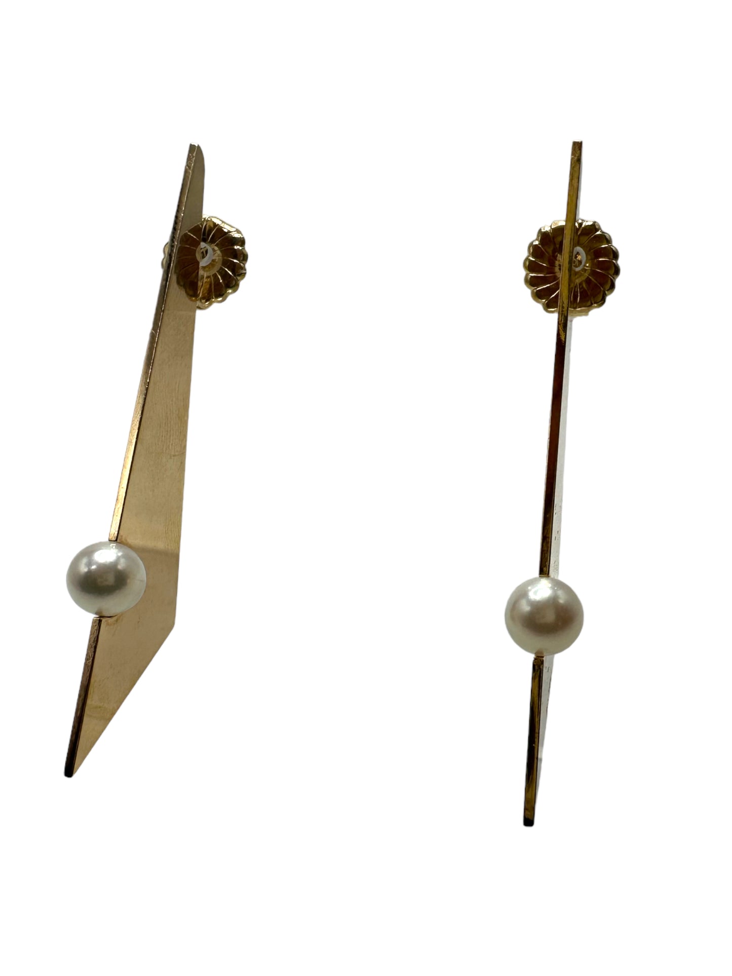 14k Robert Trisko Pearl Earrings