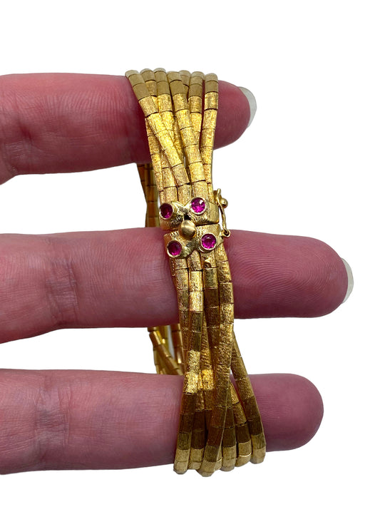 18k Retro Ruby Bracelet