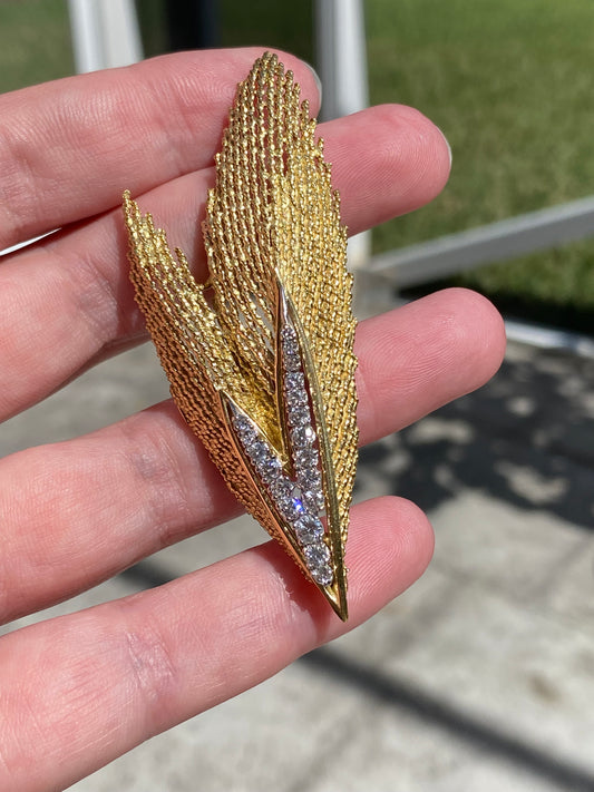 18k Platinum Diamond Hammerman Bros Brooch