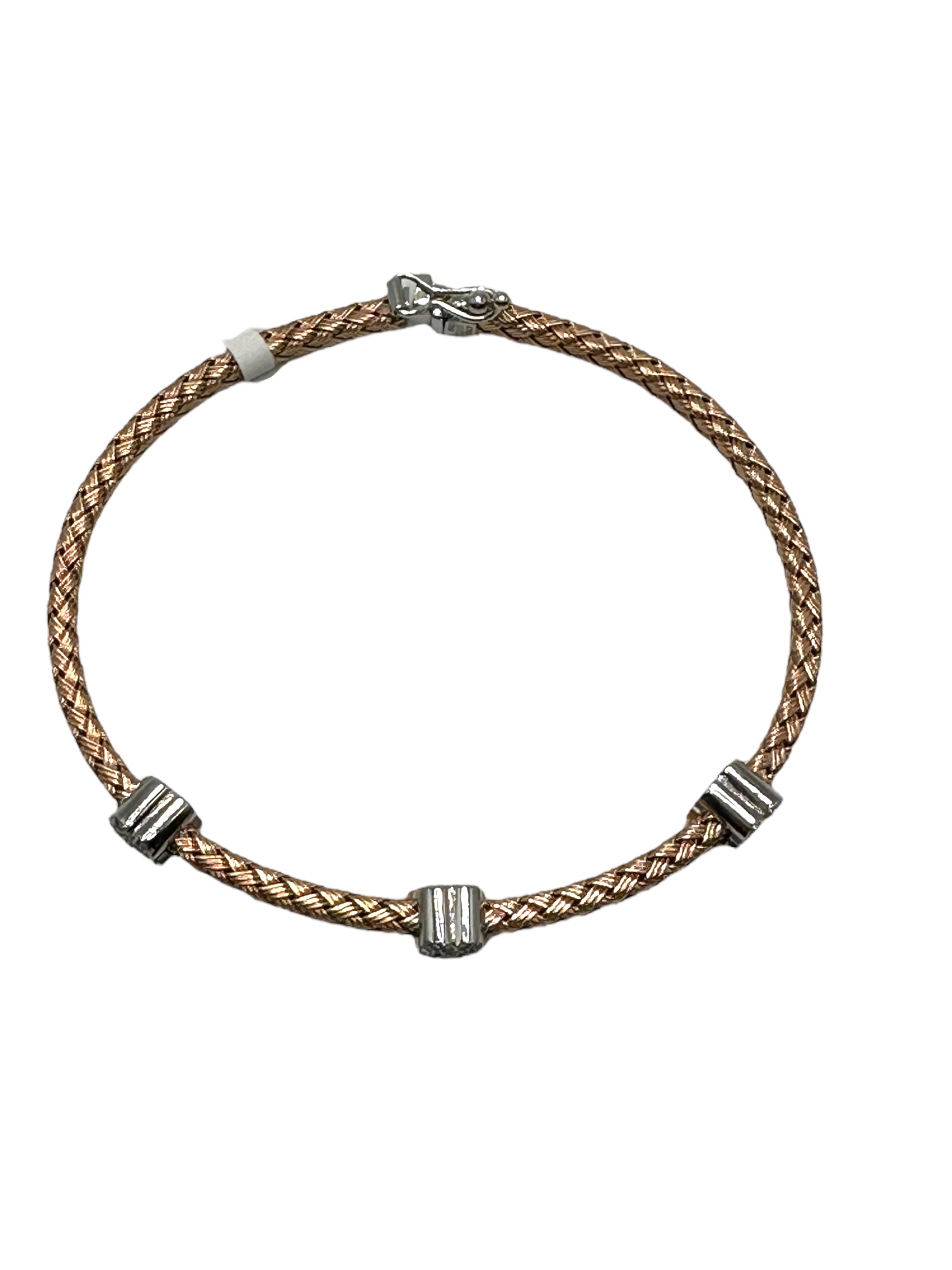 18k Rose Gold Diamond Flower Bracelet
