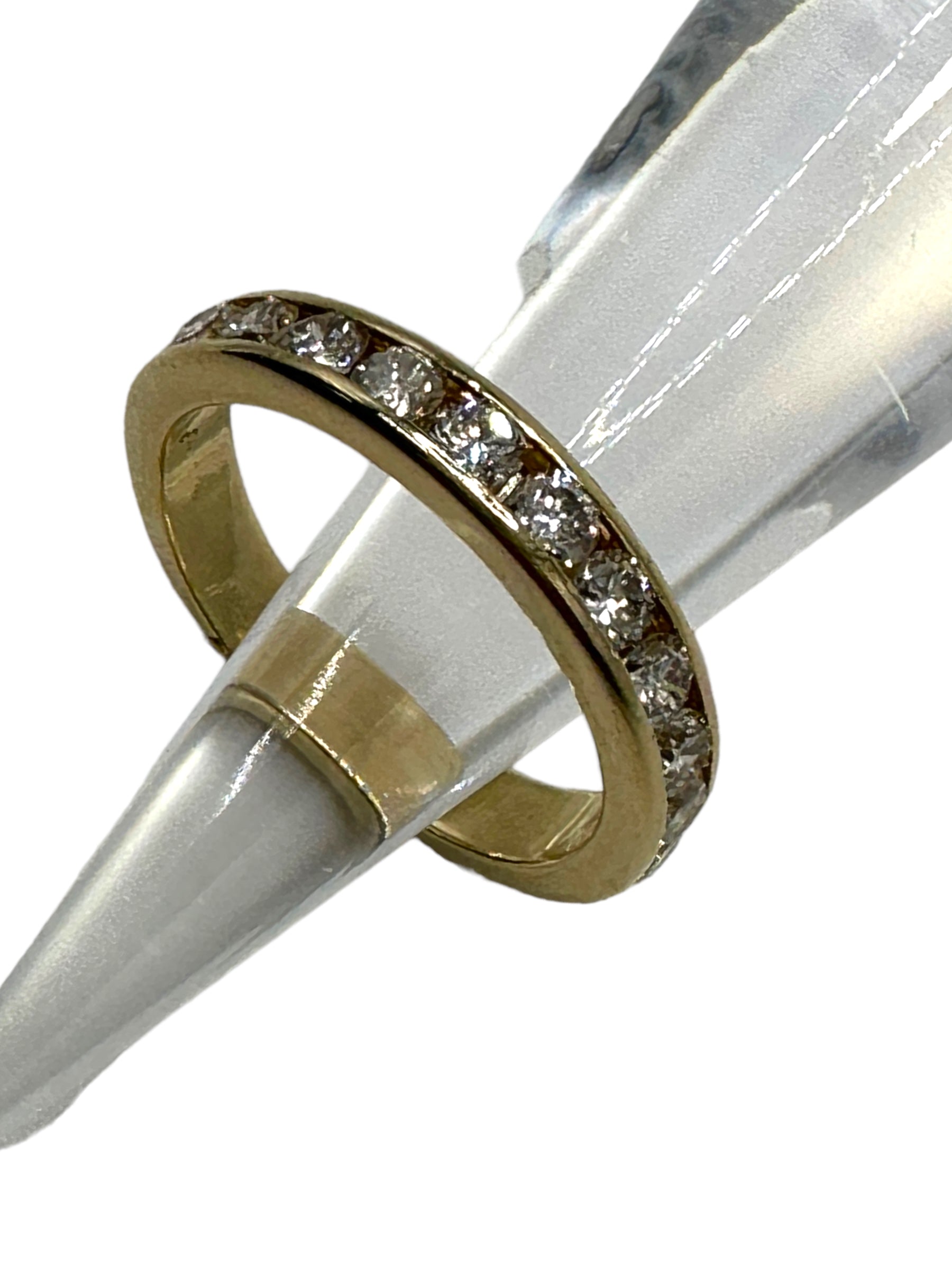 14k Yellow Gold Diamond Stacker Band Ring
