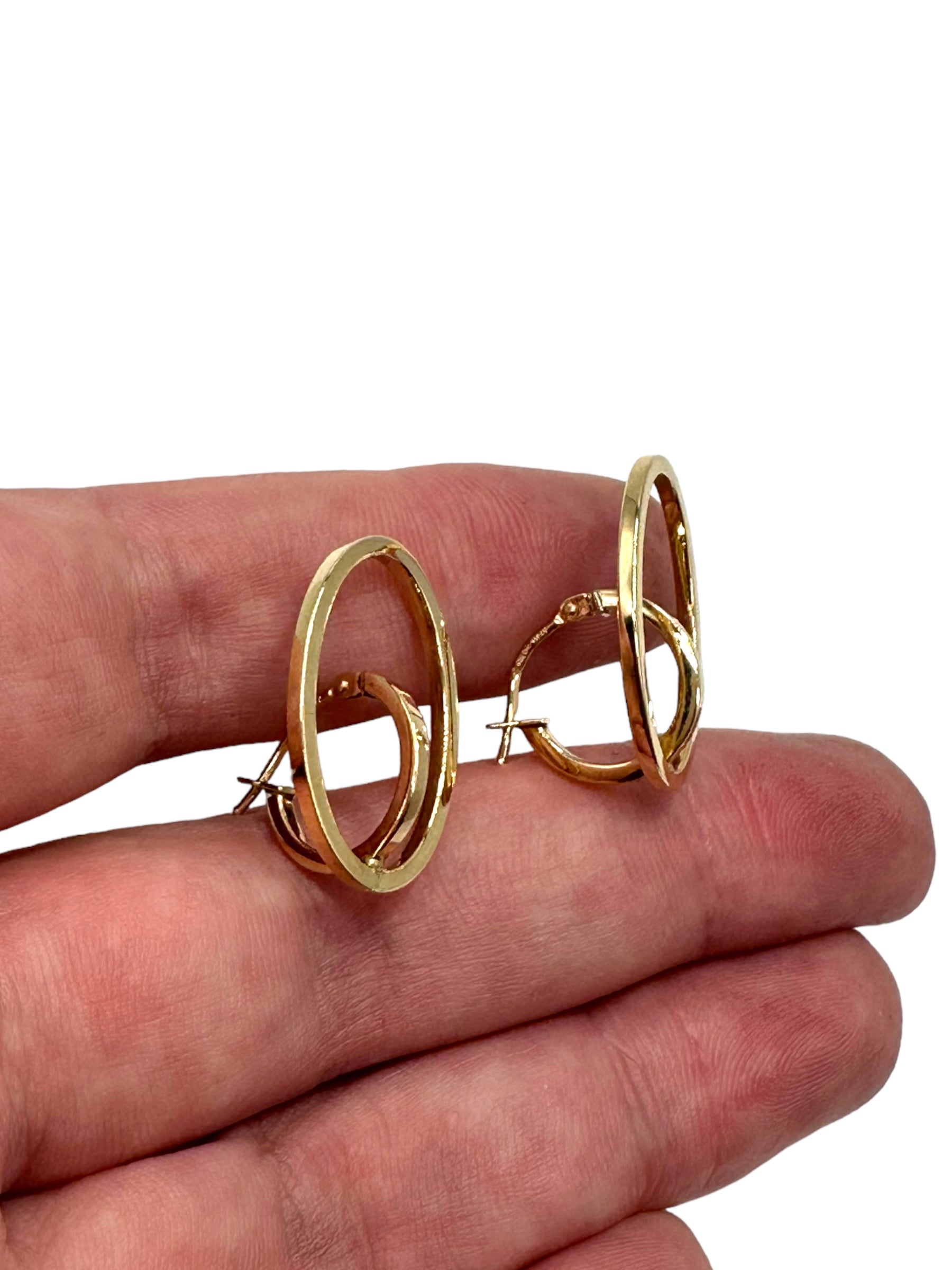 14k Saturn Hoop Earrings by Milor
