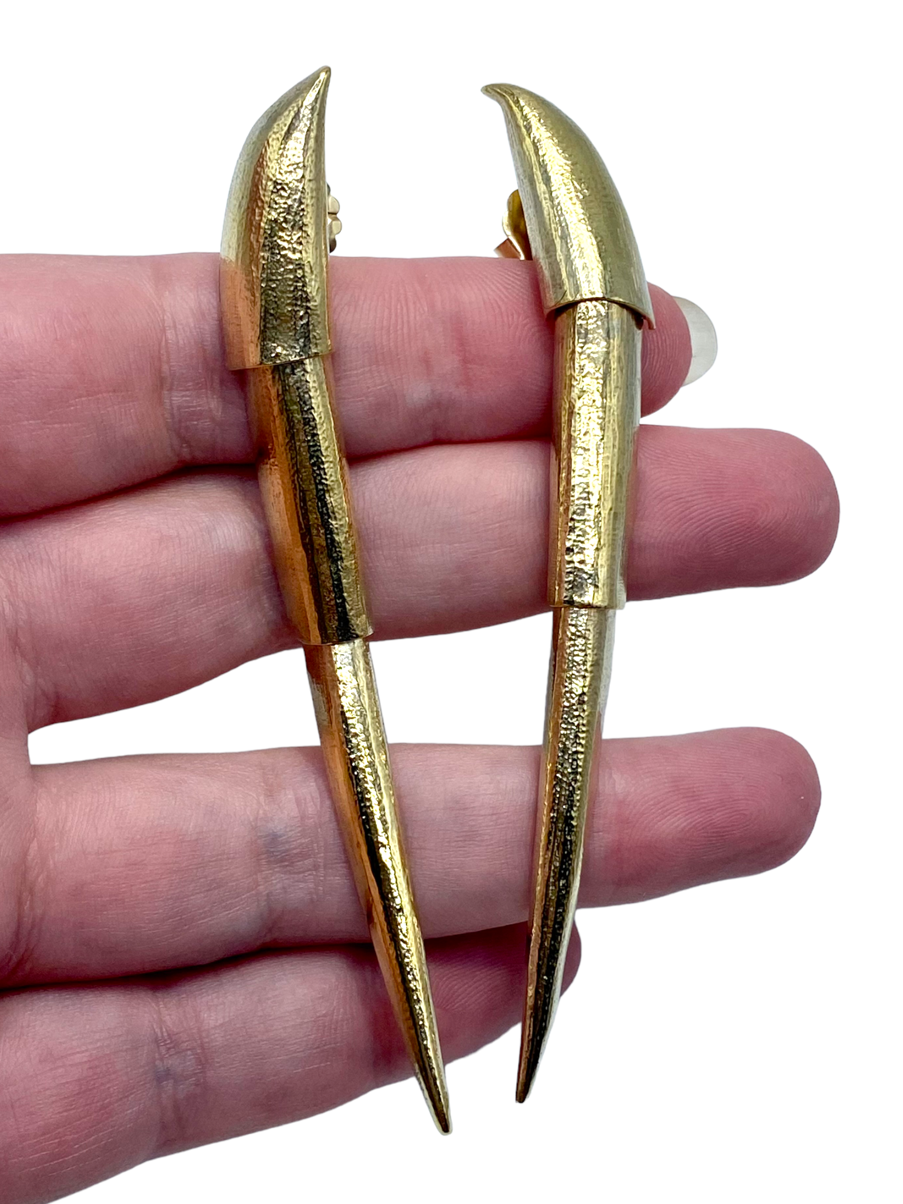 14k Edgy Articulating Drop Earrings