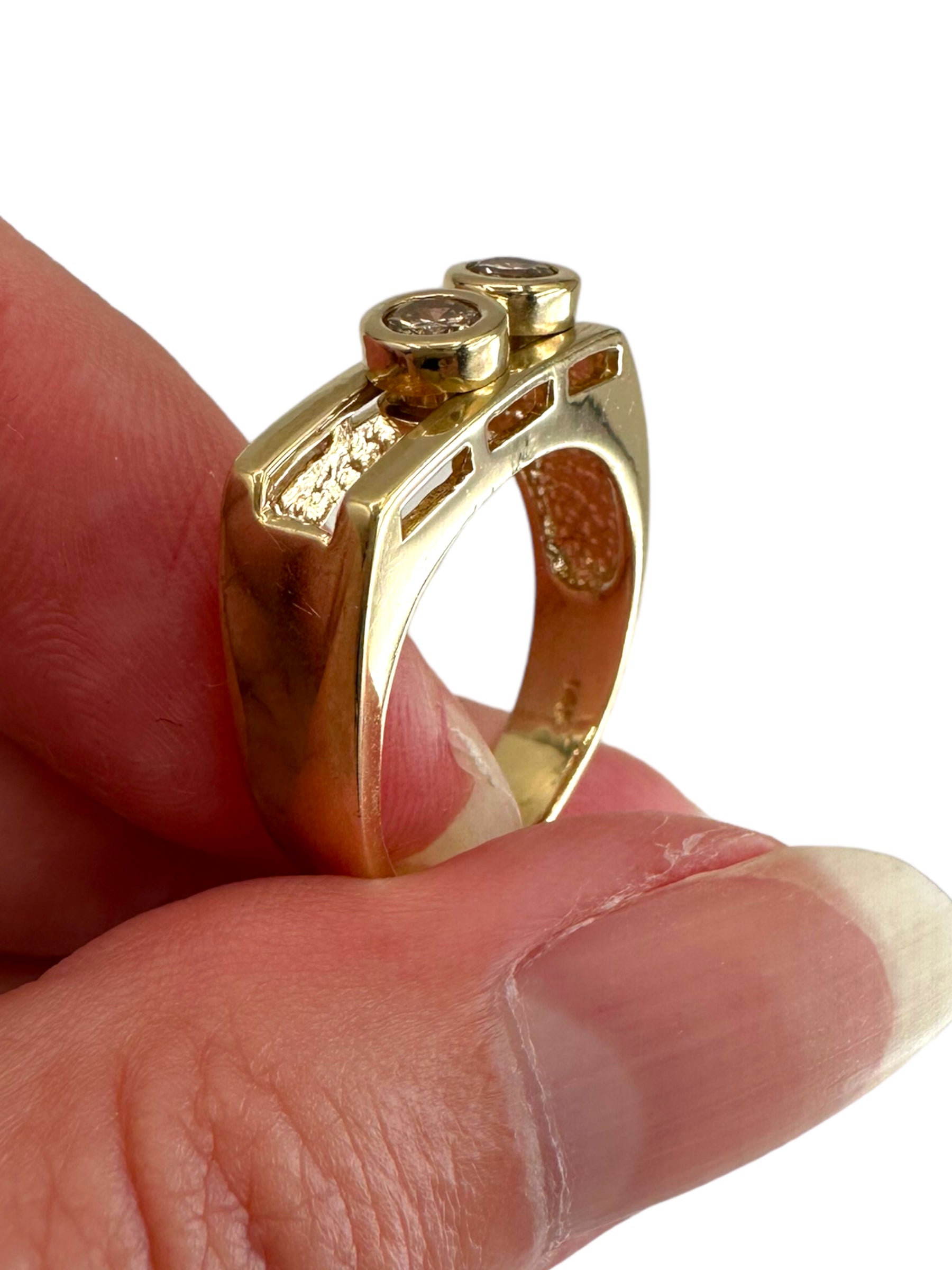 14k Diamond Slider Ring