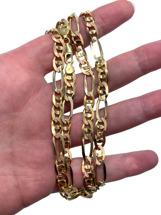 14k Two-tone Figaro Chain Necklace