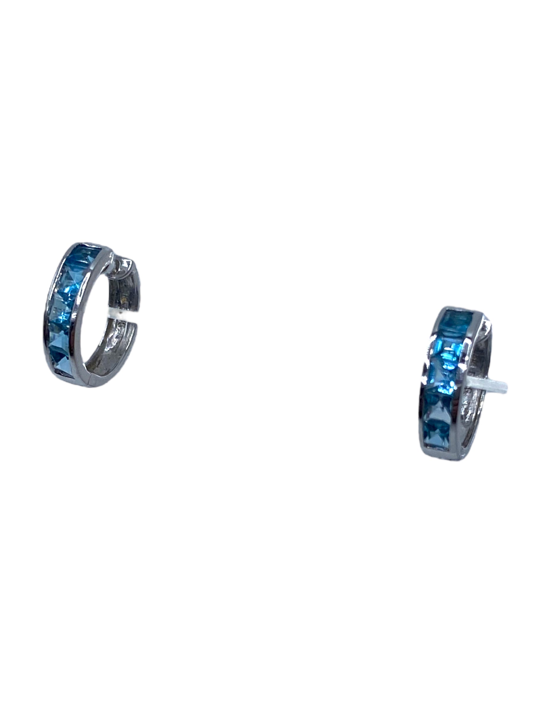 14k Topaz Huggie Earrings
