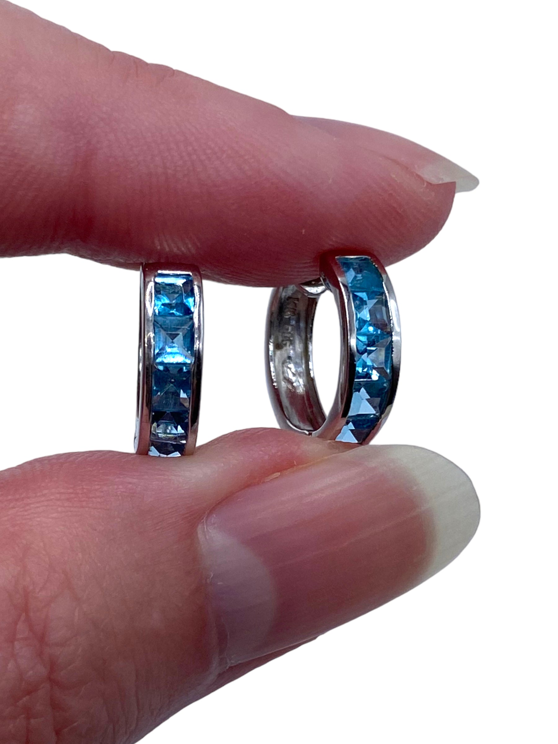 14k Topaz Huggie Earrings