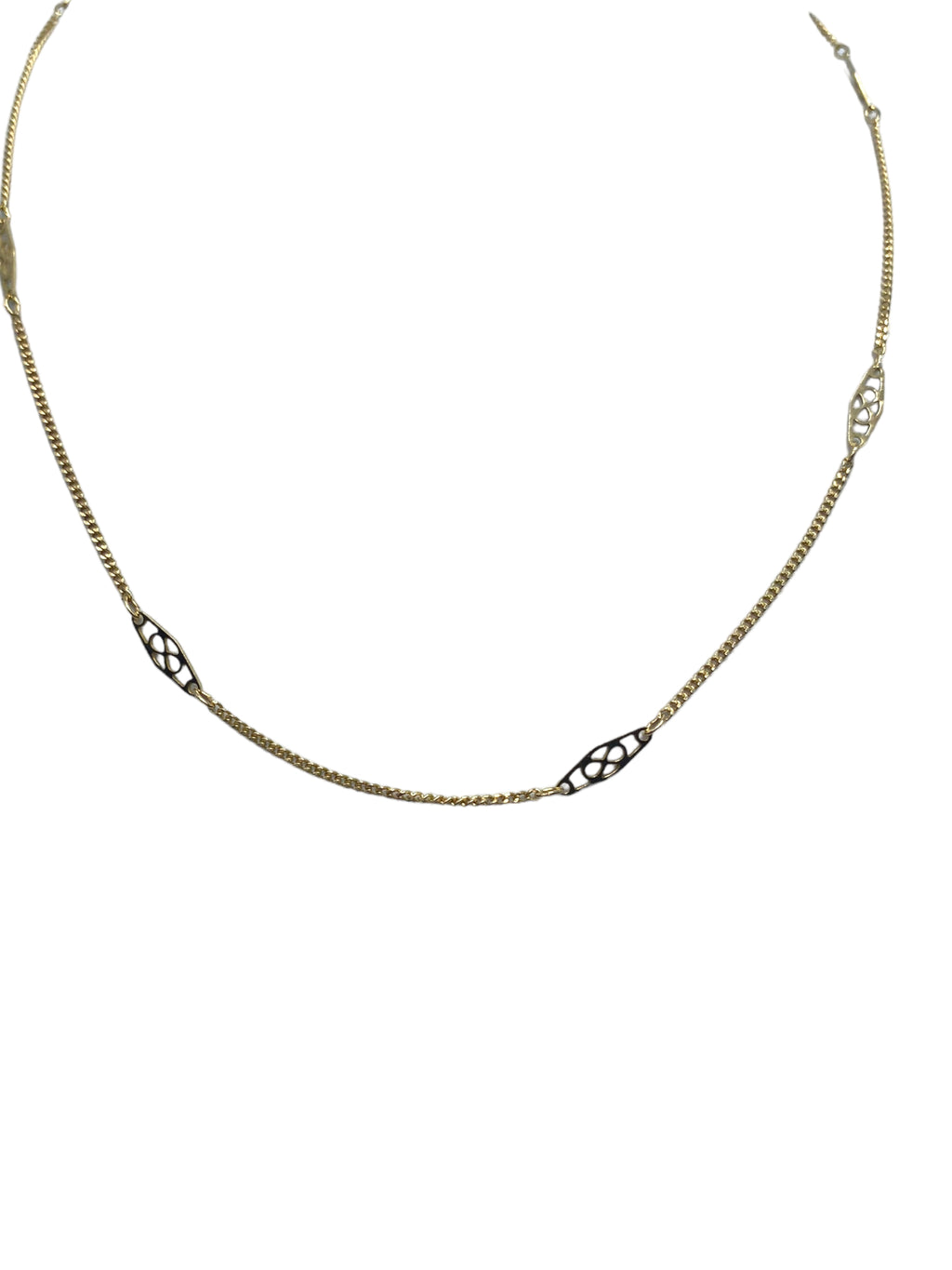 14k Fancy Link Necklace and Bracelet Set