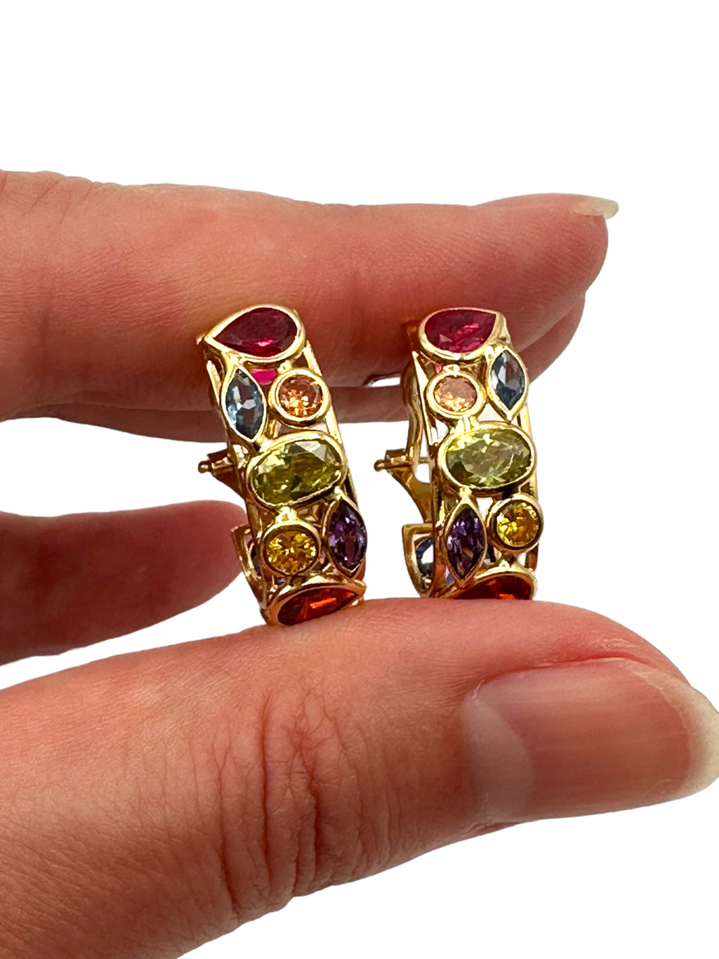 18k Multi-stone Earrings