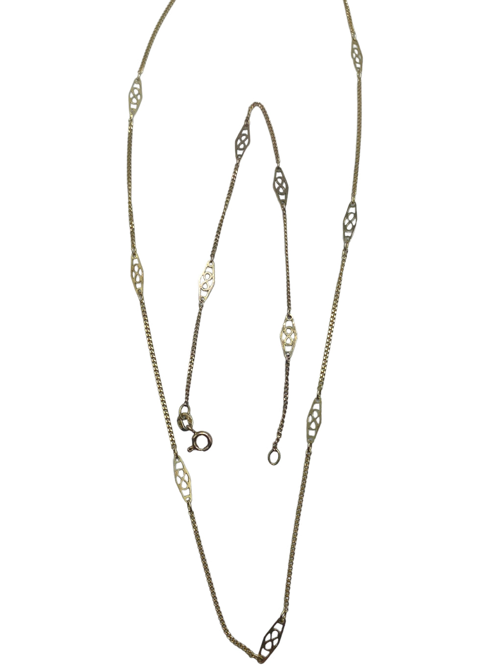 14k Fancy Link Necklace and Bracelet Set