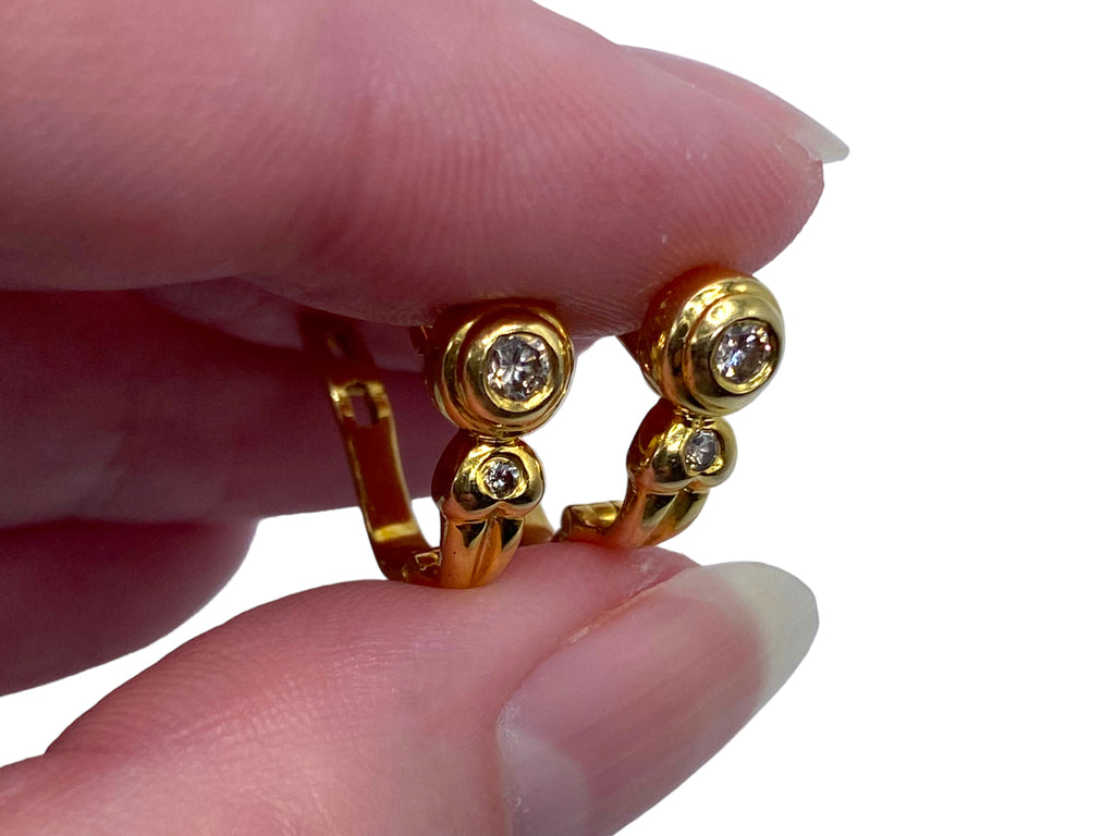 14k Diamond Leverback Earrings