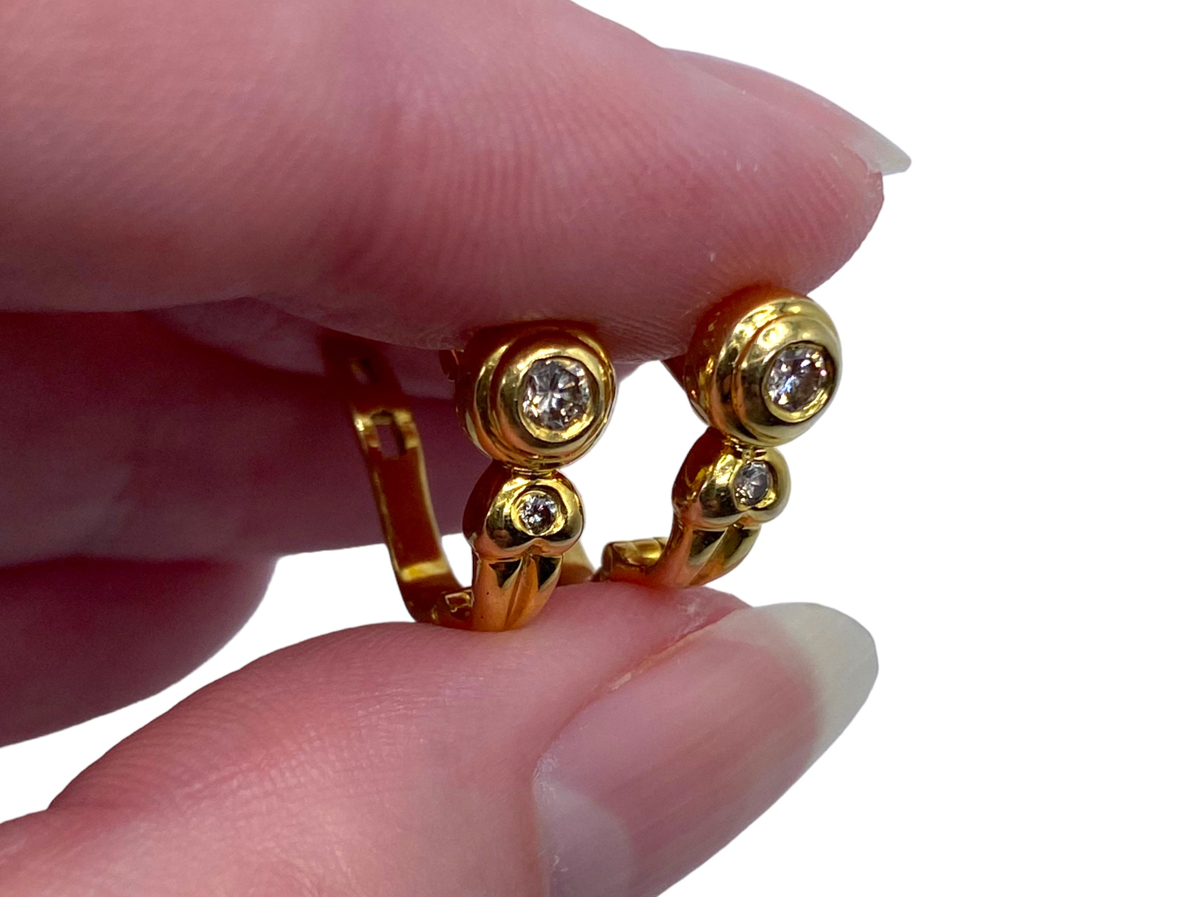 14k Diamond Leverback Earrings