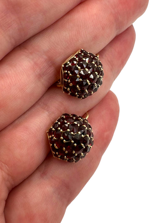 14k Garnet Drop Earrings