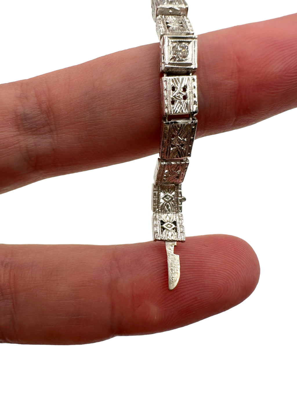14k Deco Style Diamond Bracelet