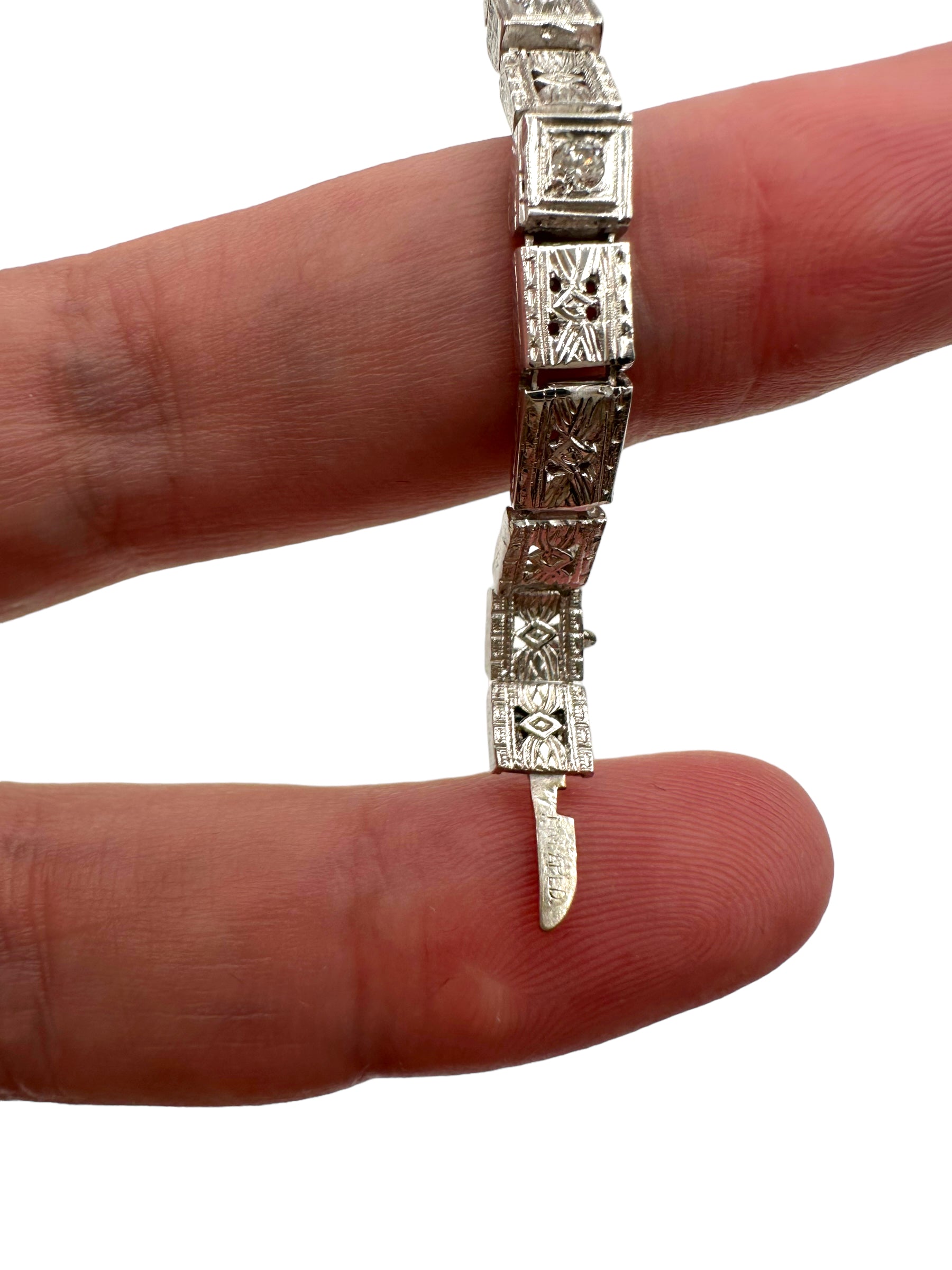 14k Deco Style Diamond Bracelet