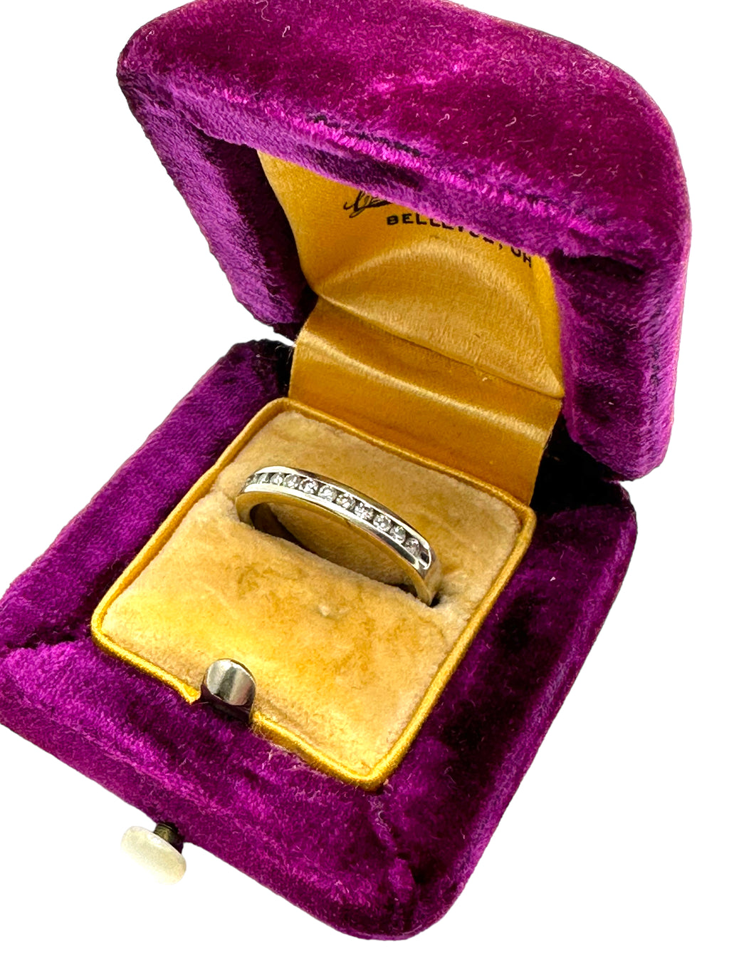 14k White Gold Diamond Stacker Band Ring